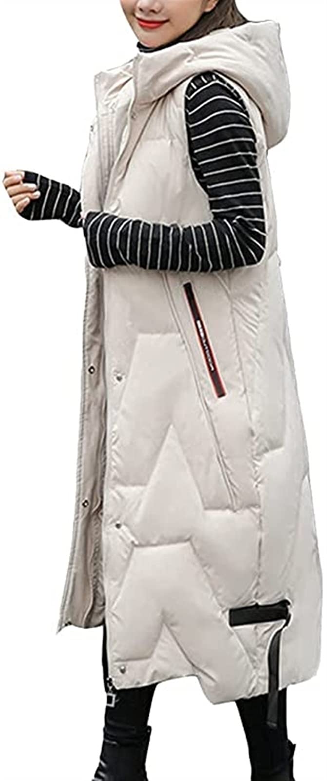 Women's Lightweight Hooded Down Vest - Sleeveless Winter Coat with Pockets, Warm Waistcoat for Outdoor Activities, Travel & Casual Wear