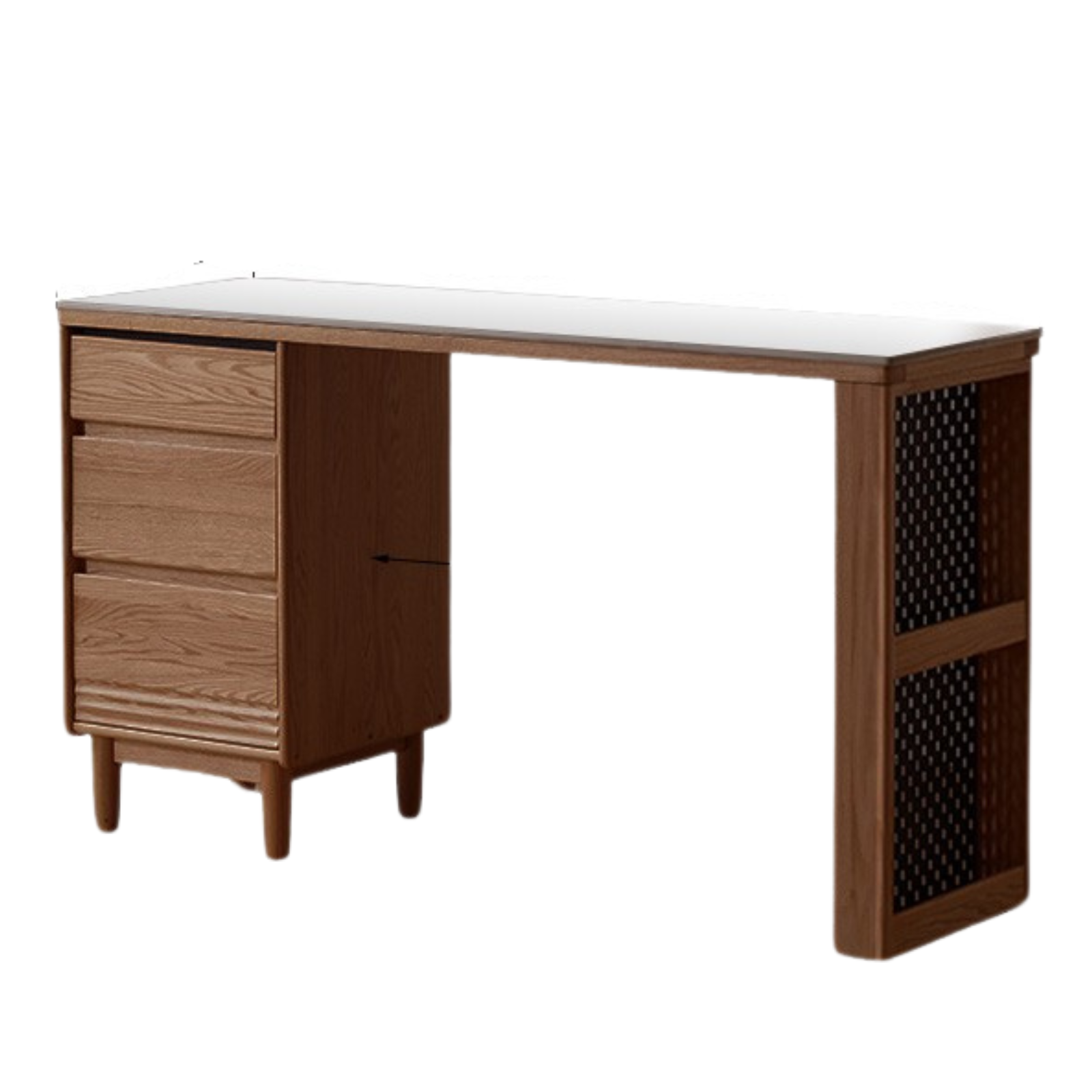 59.1x17.7x33.5 inch / 150.4x45x85 cm / Walnut color / Oak white rock board sideboard