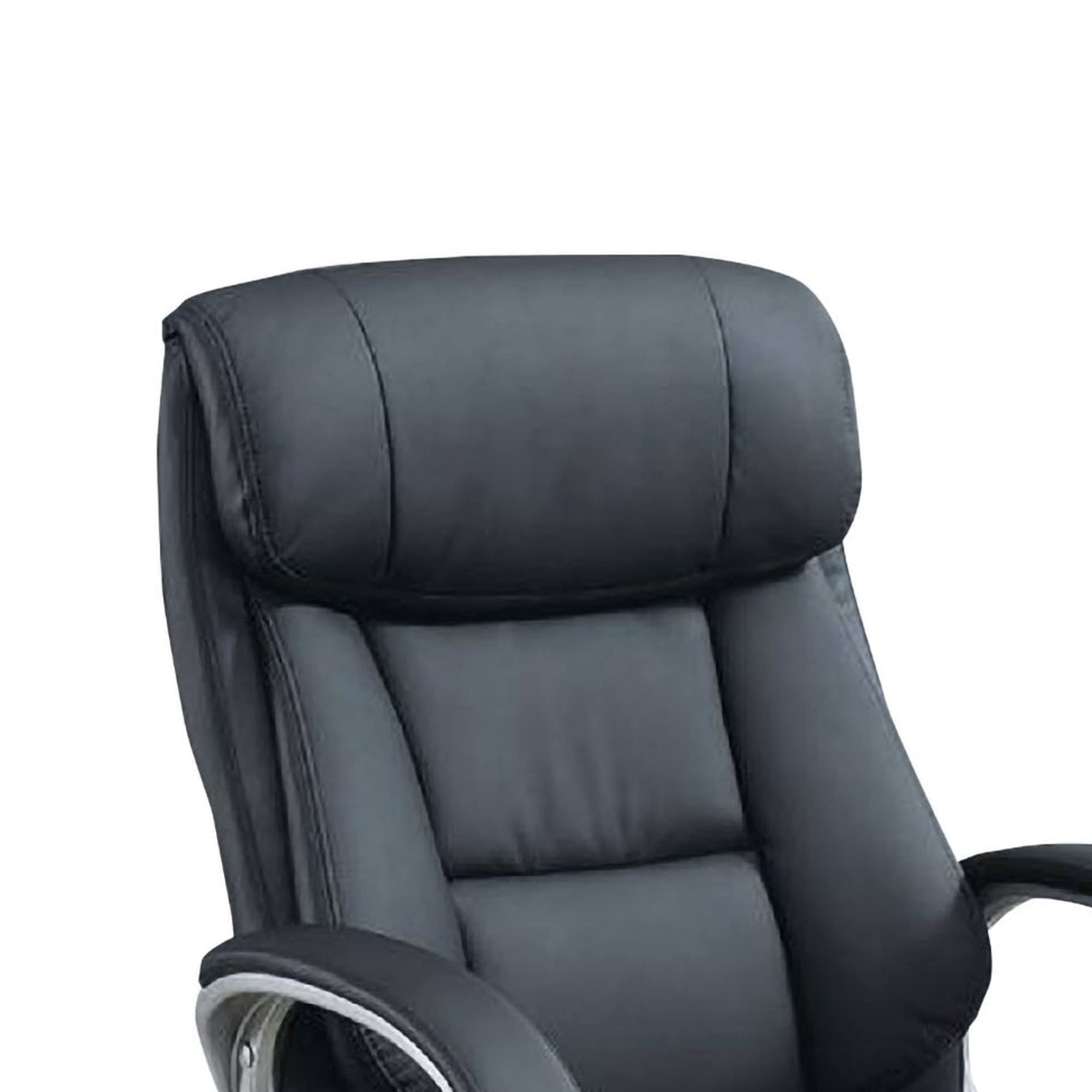 Benjara Ergonomic Office Chair with Padded Back & Curved Arms - Black - Comfortable Desk Chair for Home Office, Gaming & Workspace