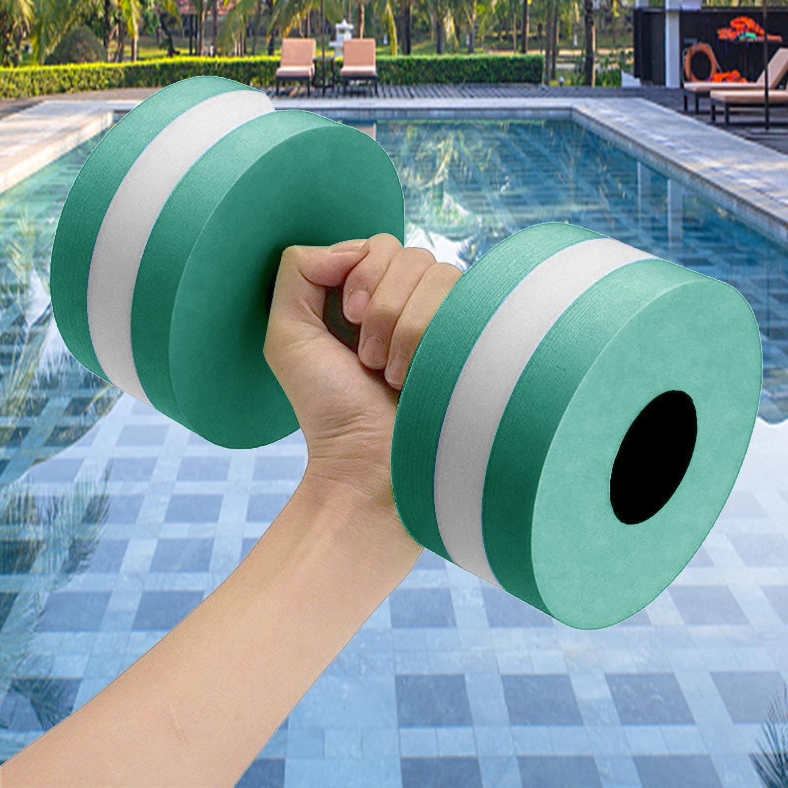 **Best Water Dumbbells for Pool Workouts – 2-Pack Foam Aquatic Dumbbells for Water Aerobics, Resistance Training & Fitness – Lightweight Floating Hand Bars for Swimming, Aqua Gym & Home Exercise**