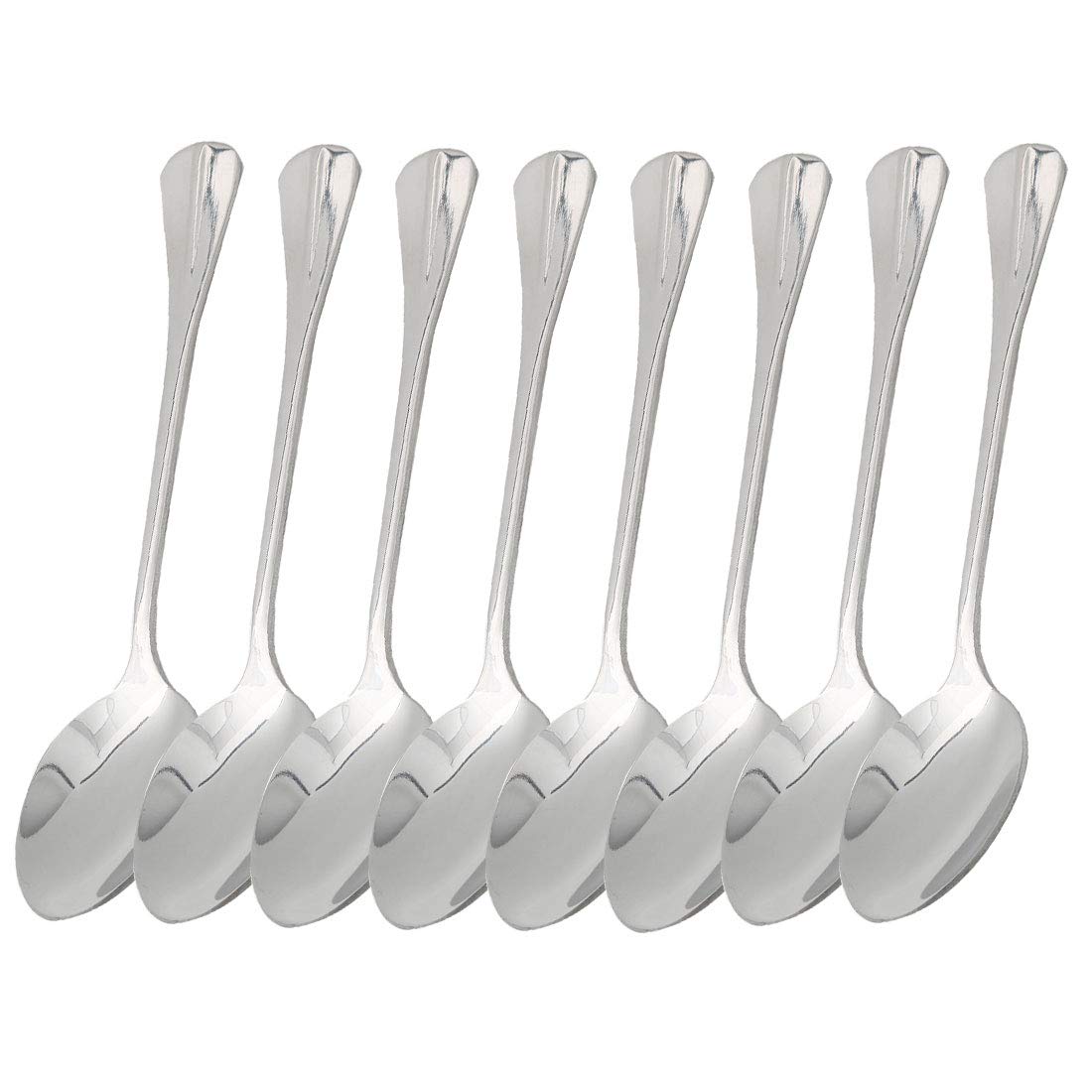 uxcell 8pcs Stainless Steel Kitchen Spoon Set - 15cm Rice, Porridge & Soup Serving Spoons - Durable & Dishwasher Safe for Cooking, Serving & Dining