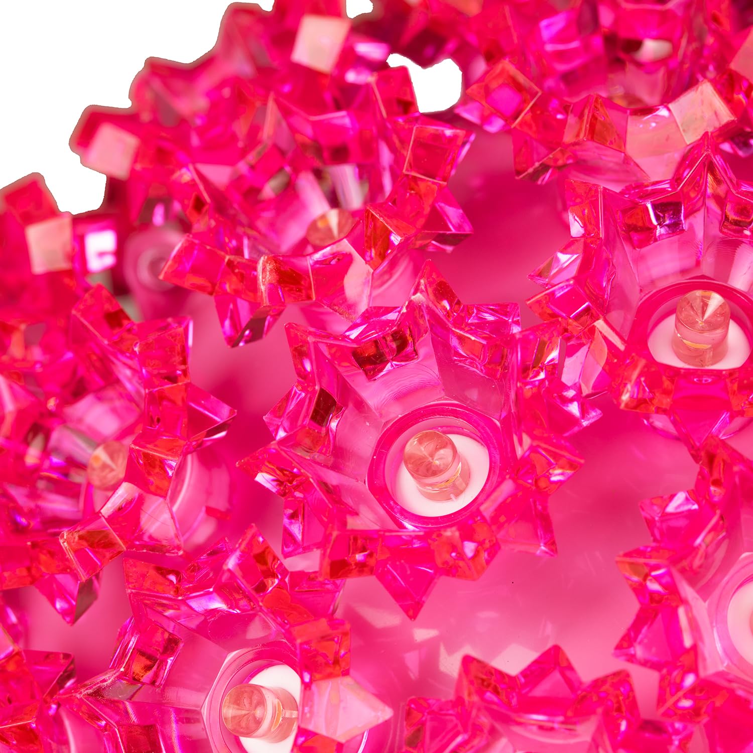 100-LED Starlight Sphere Pink Christmas Lights - 7.5 Inch Outdoor Hanging Ball Lights, Commercial Grade Large Decorative Lighting for Christmas Trees, Parties, Weddings & Garden Decor