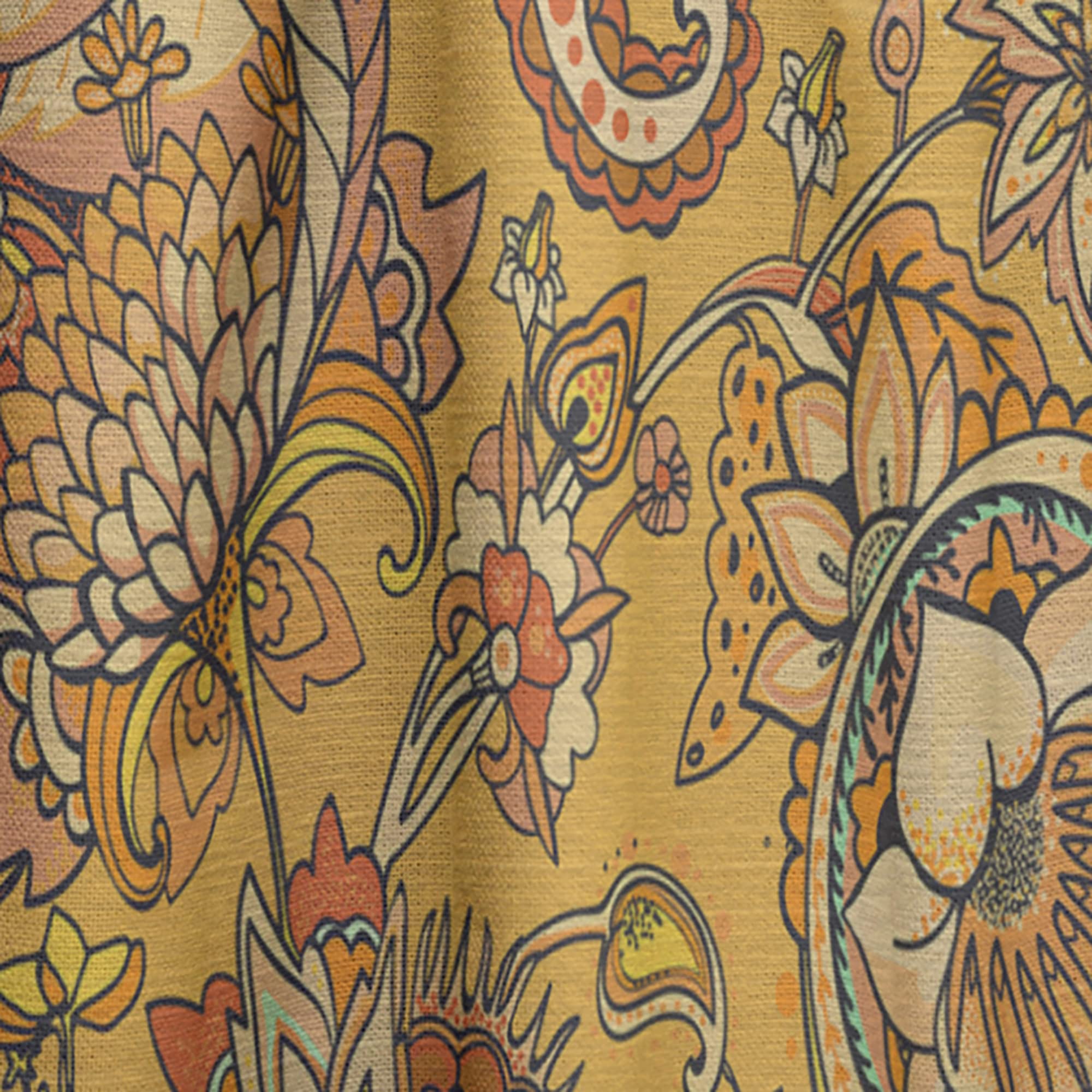 DesignQ Thermal Insulated Curtains - Oriental Paisley Pattern Single Panel (52x95 inches) for Bedroom & Living Room - Elegant Window Drapes for Home Decor & Light Blocking