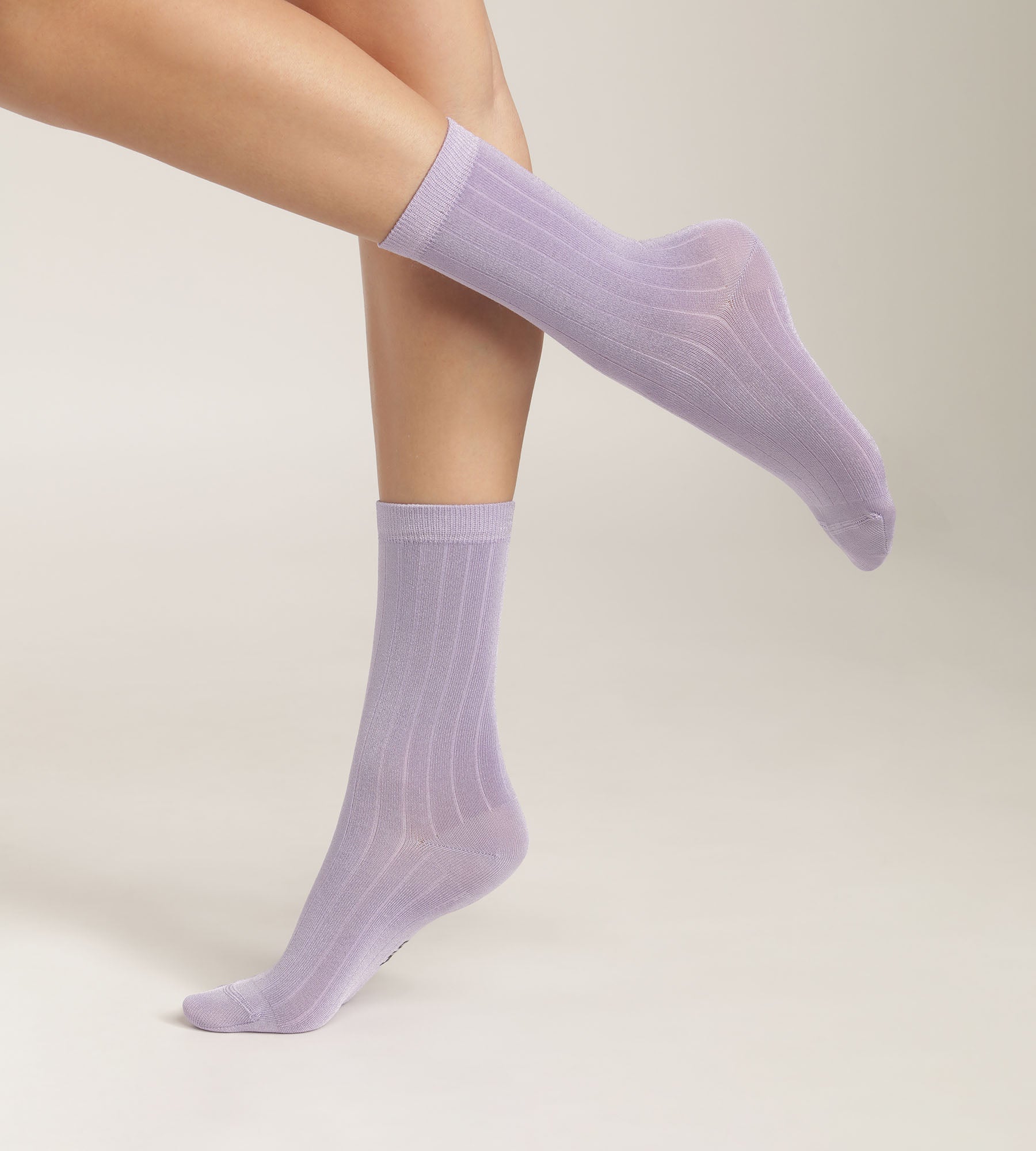 Lila Dim Women's Ribbed Cotton Satin Socks - Soft & Comfortable for Everyday Wear, Work, and Casual Outfits