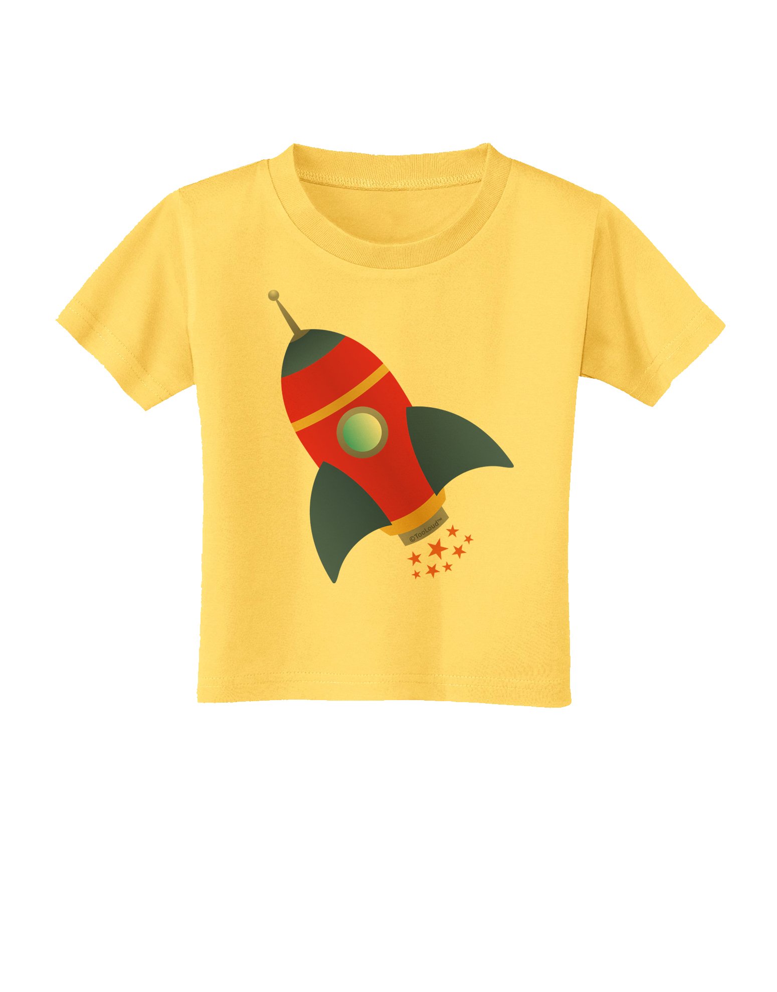 TOOLOUD Space Rocket Ship & Stars Toddler T-Shirt | Cute Astronaut Graphic Tee for Boys & Girls | Perfect for Preschool, Birthday Parties & Space-Themed Events