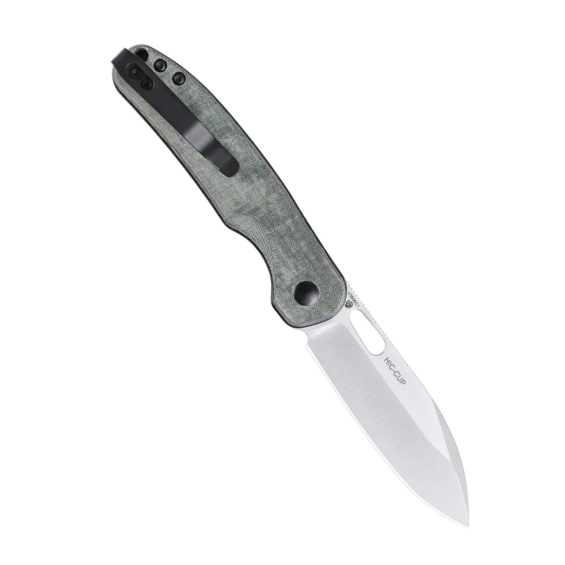 Kizer Vanguard HIC CUP V3606C1 Folding Pocket Knife - CPM 154CM Satin Blade, Dark Gold Carbon Fiber Handle - EDC, Outdoor, Camping, Survival Gear
