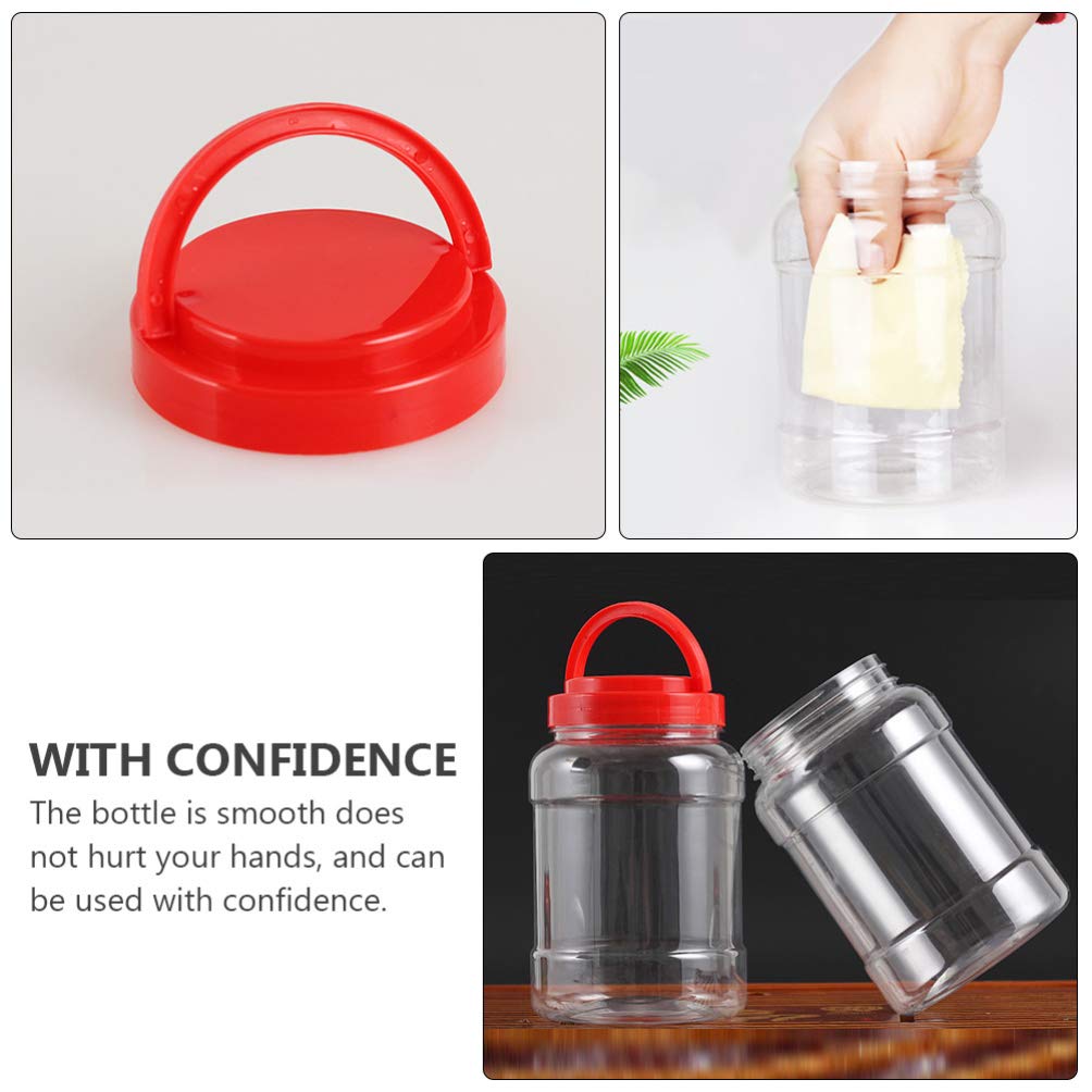 Hemoton 4-Piece Clear Plastic Storage Jars - Airtight Food Containers for Kitchen Pantry, Tea, Coffee, Spices & Dry Goods | Perfect for Organizing & Storing Snacks, Flour, Sugar, Cookies & More