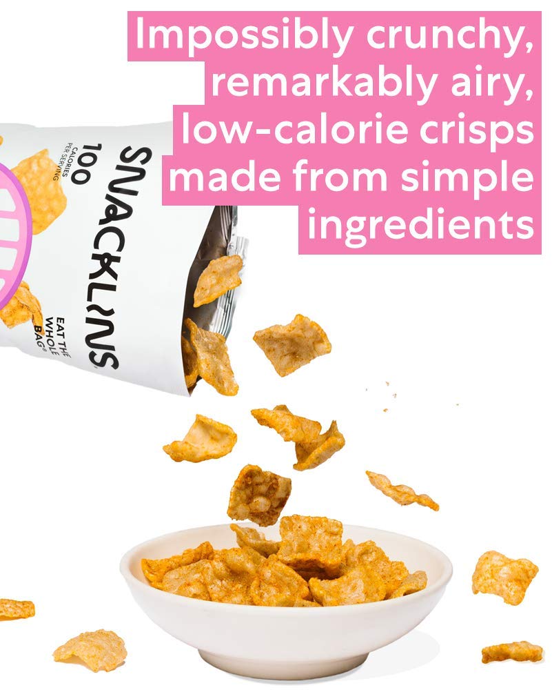 SNACKLINS Plant Based Crisps - 4 Flavor Variety Pack (Nacho, BBQ, Teriyaki, Chesapeake Bay) | Gluten Free, Grain Free, Vegan, Kosher, No Added Sugar | Healthy Crunchy Puffed Snacks | Perfect for Parties, Road Trips & Office Snacking | 0.9oz Bags (Case of 48)