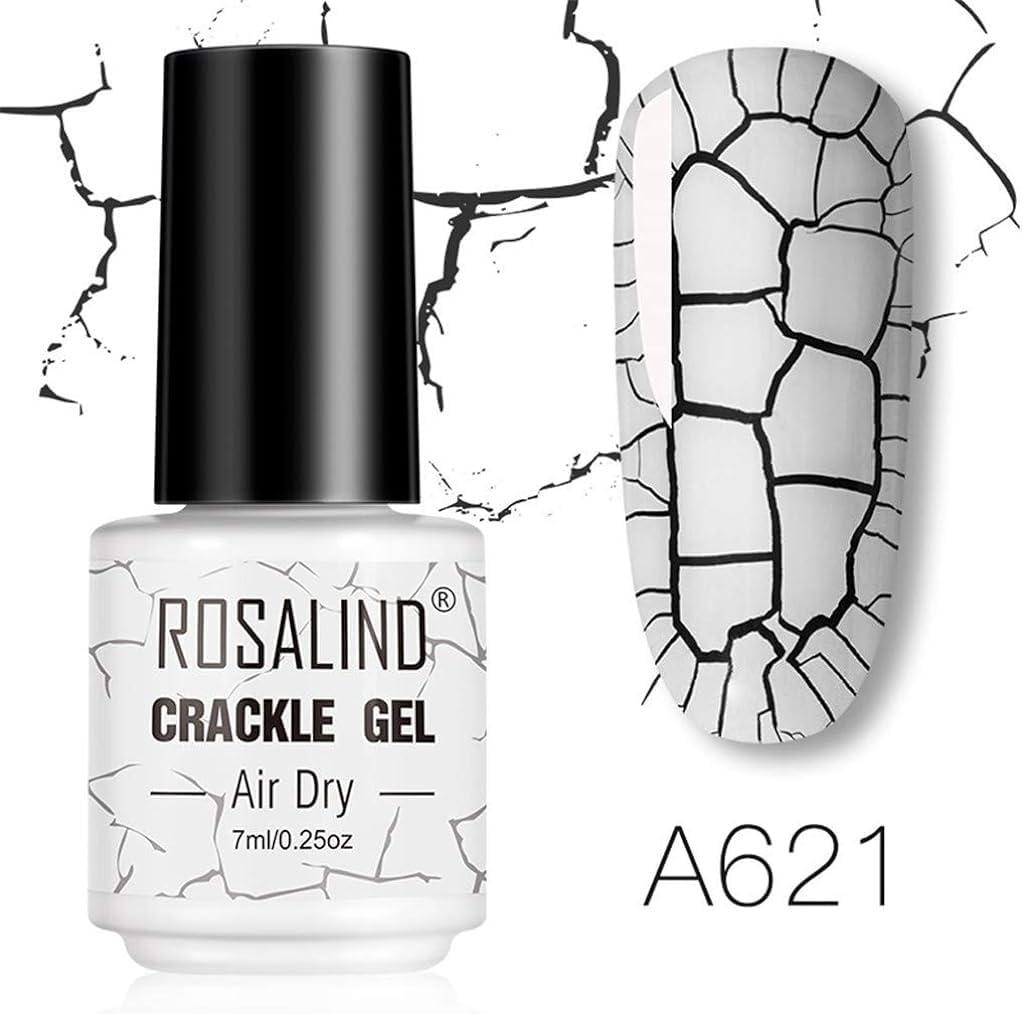BELLE GAGA™ ROSALIND Crackle Gel Nail Polish - 7ml Quick Dry Crack Effect Nail Art Gel for Manicure, Self Nails & Salon Use | Air Dry Gel Polish for DIY Nail Designs, Home & Professional Nail Care (A621)