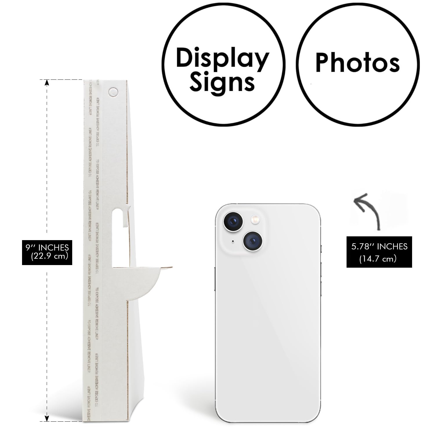 Golden State Art 9 Inch Self Stick Easel Back - Archival Quality Cardboard Stand for Posters, Pictures & Brochures - Easy Fast Application (Pack of 50, White) - Made in USA - Perfect for Art Exhibits, Trade Shows & Classroom Displays