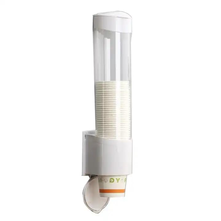 Wall Mounted Plastic Paper Cup Dispenser Holder - Stackable Glass & Disposable Cup Organizer for Kitchen, Office, or Restaurant Use