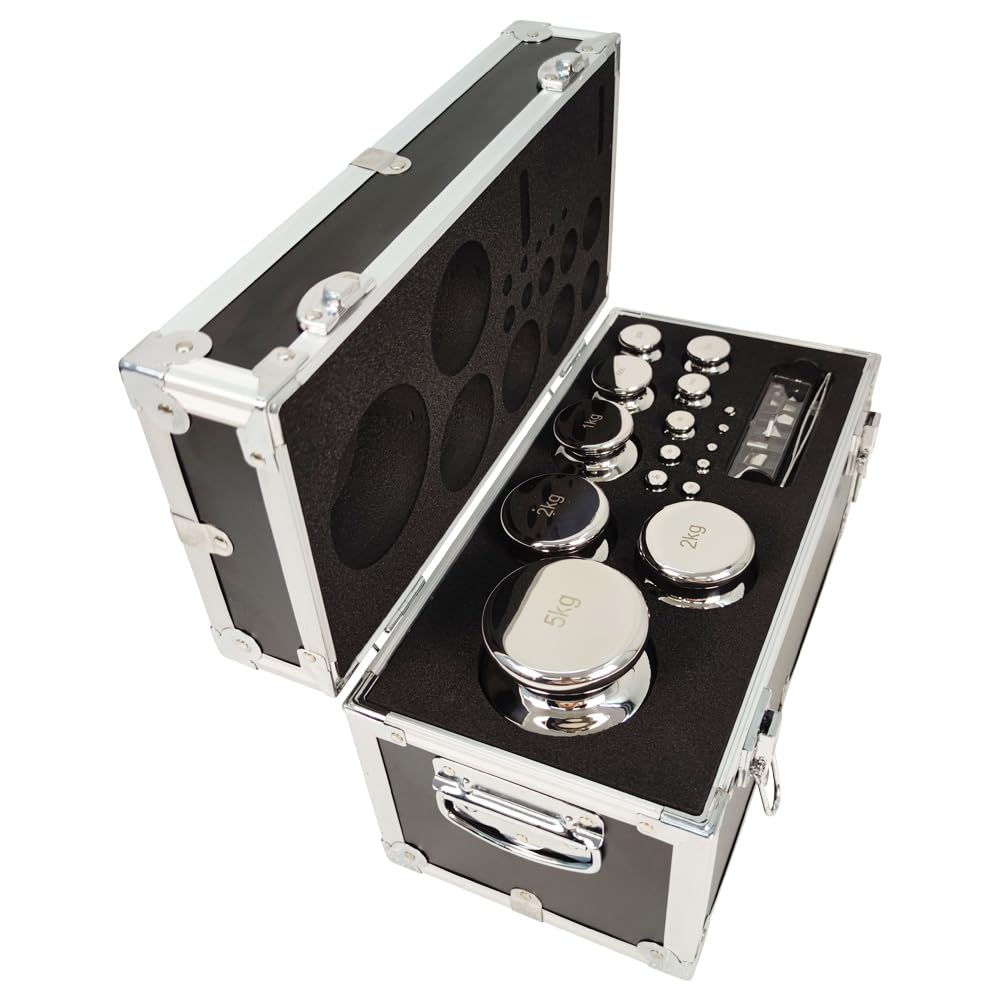 Premium F Grade Stainless Steel Calibration Weight Kit (1mg-5kg) - 28-Piece Set with Aluminum Alloy Case & Tweezers - Precision Weighing for Laboratories, Jewelers & Pharmacies