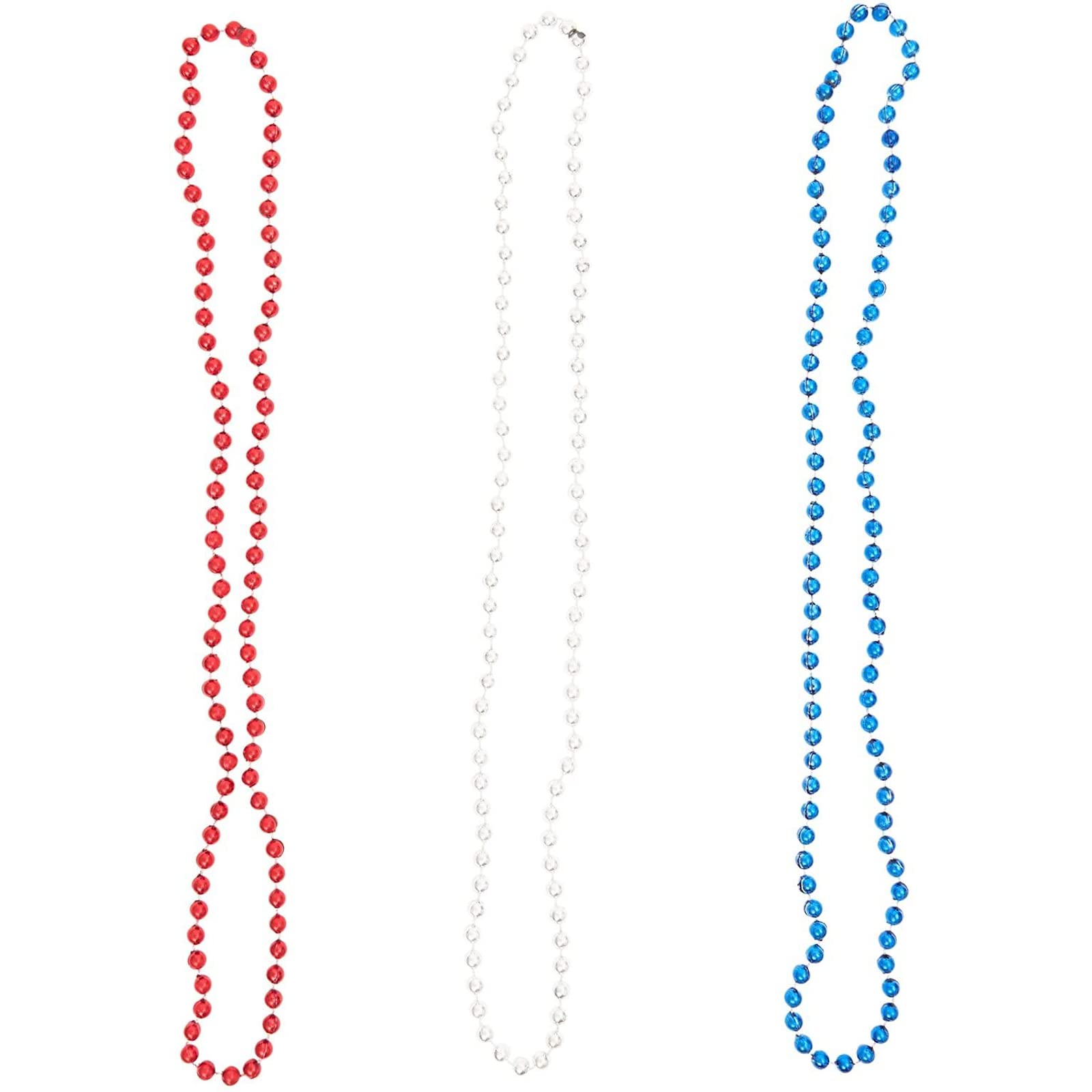 Sparkle and Bash Patriotic Beaded Necklaces - 72 Pack for 4th of July Celebrations, Independence Day Party Favors, Red White & Blue Accessories for Parades, BBQs & Firework Shows