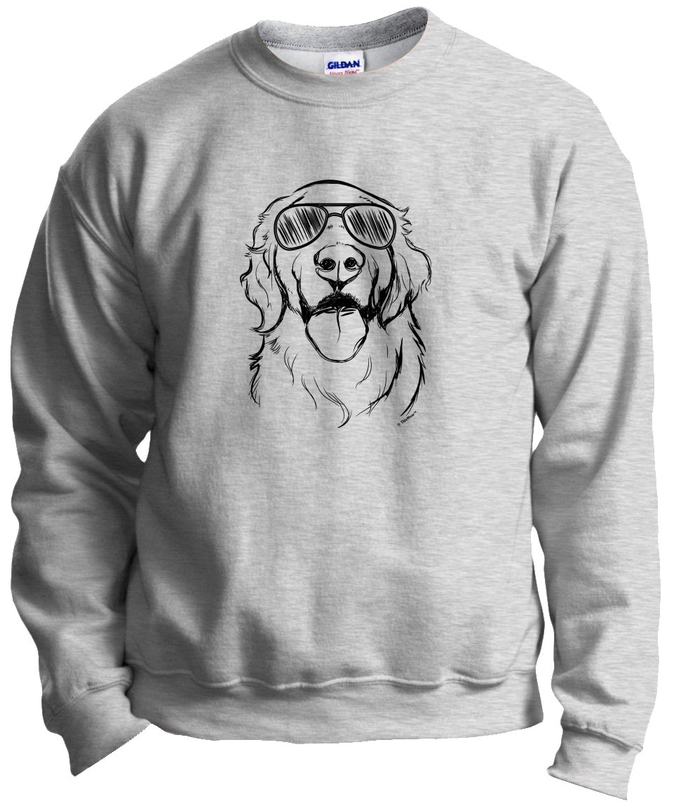 Golden Retriever Dog Lover Gift - Funny Sunglasses Crewneck Sweatshirt for Men & Women | Perfect for Dog Owners, Pet Birthday Presents & Casual Outings