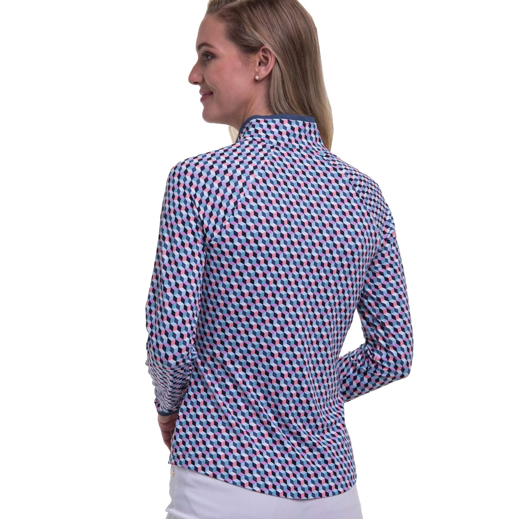Fairway & Greene Wesley Newport Women's Long Sleeve Golf Polo Shirt - Moisture Wicking & UV Protection for Comfortable Golfing & Outdoor Activities