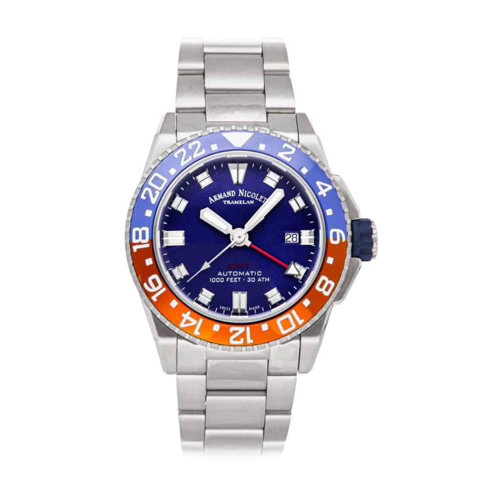 Armand Nicolet A486BGU BU MA4480AA Men's Luxury Watch with Blue Silicone Strap - Perfect for Business, Casual & Formal Occasions