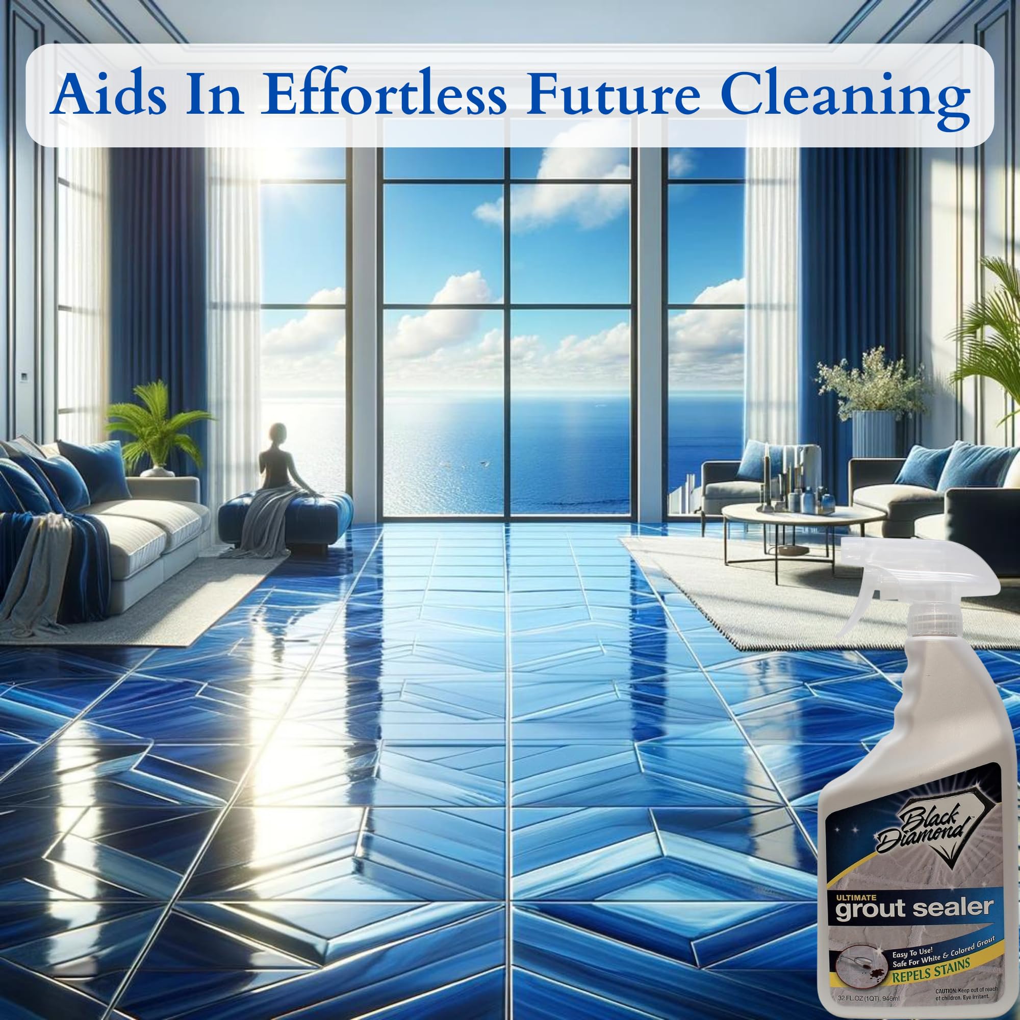 Black Diamond Stoneworks Ultimate Grout Sealer – Premium Stain & Waterproof Protector for Tile, Marble, Floors, Showers & Countertops – Long-Lasting Protection for Bathrooms, Kitchens & High-Traffic Areas