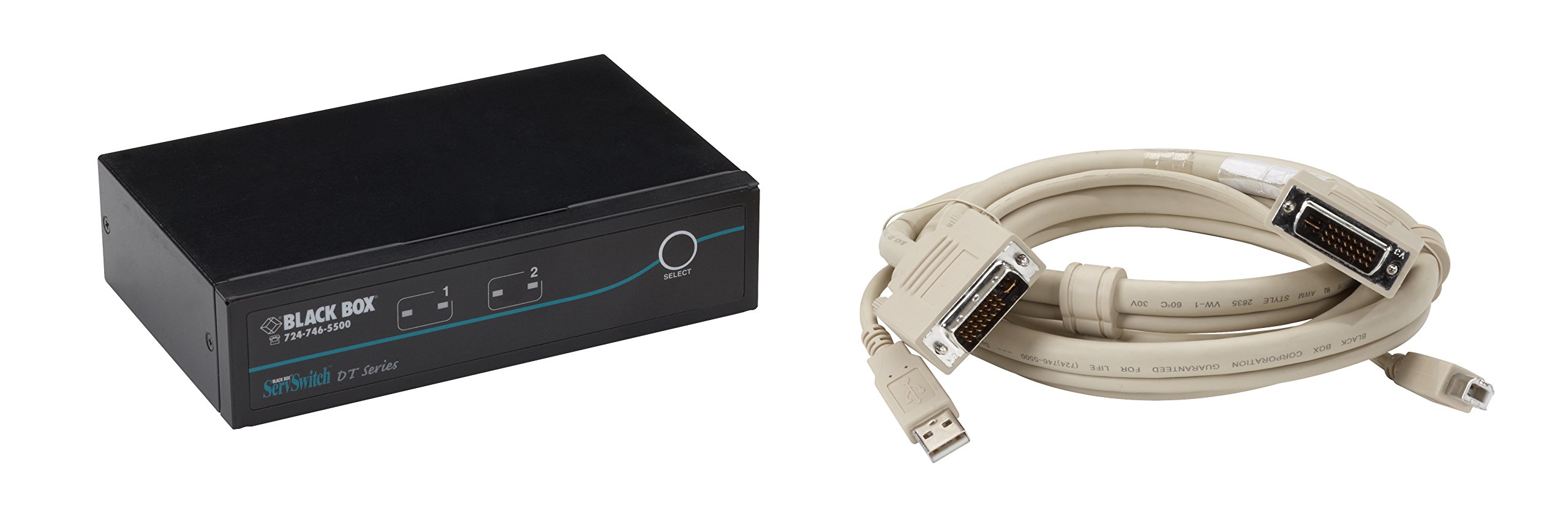 2-Port DT Series Desktop KVM Switch with DVI-D & USB Emulation - Seamlessly Control 2 Computers with Single Keyboard/Mouse - Perfect for Home Office, IT Workstations & Multi-Device Setups