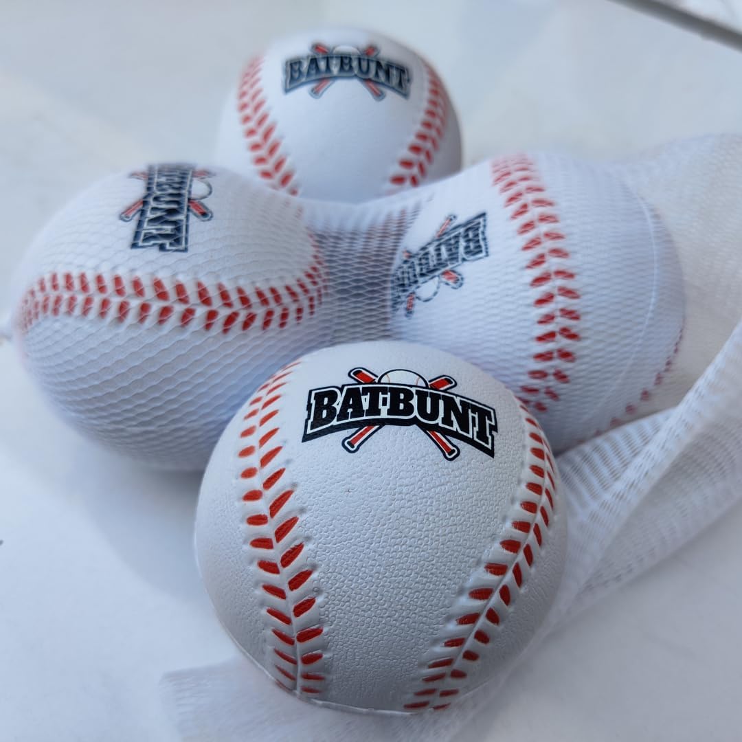 4 Pack Soft Foam Baseballs for Training & Practice - Safe for Indoor/Outdoor Use, Ideal for Kids & Beginners - Perfect for Backyard Drills, Batting Practice & Softball Games (White)