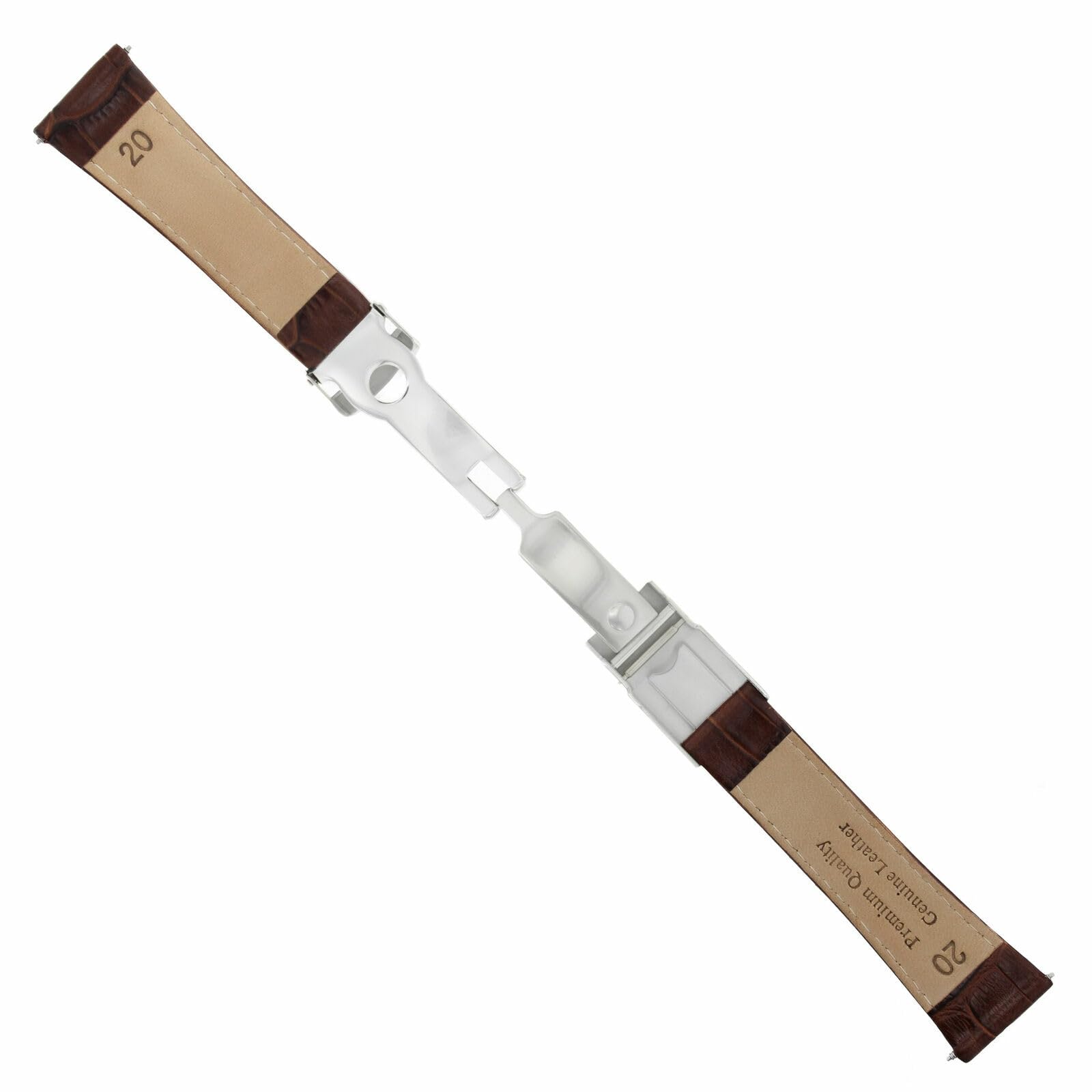 Ewatchparts Genuine Leather Watch Band Strap for Rolex Daytona 116518 116519 - Light Brown with White Stitching & Short Clasp | Premium Replacement Watch Accessory for Men's Luxury Watches | Perfect for Business, Casual Wear & Special Occasions