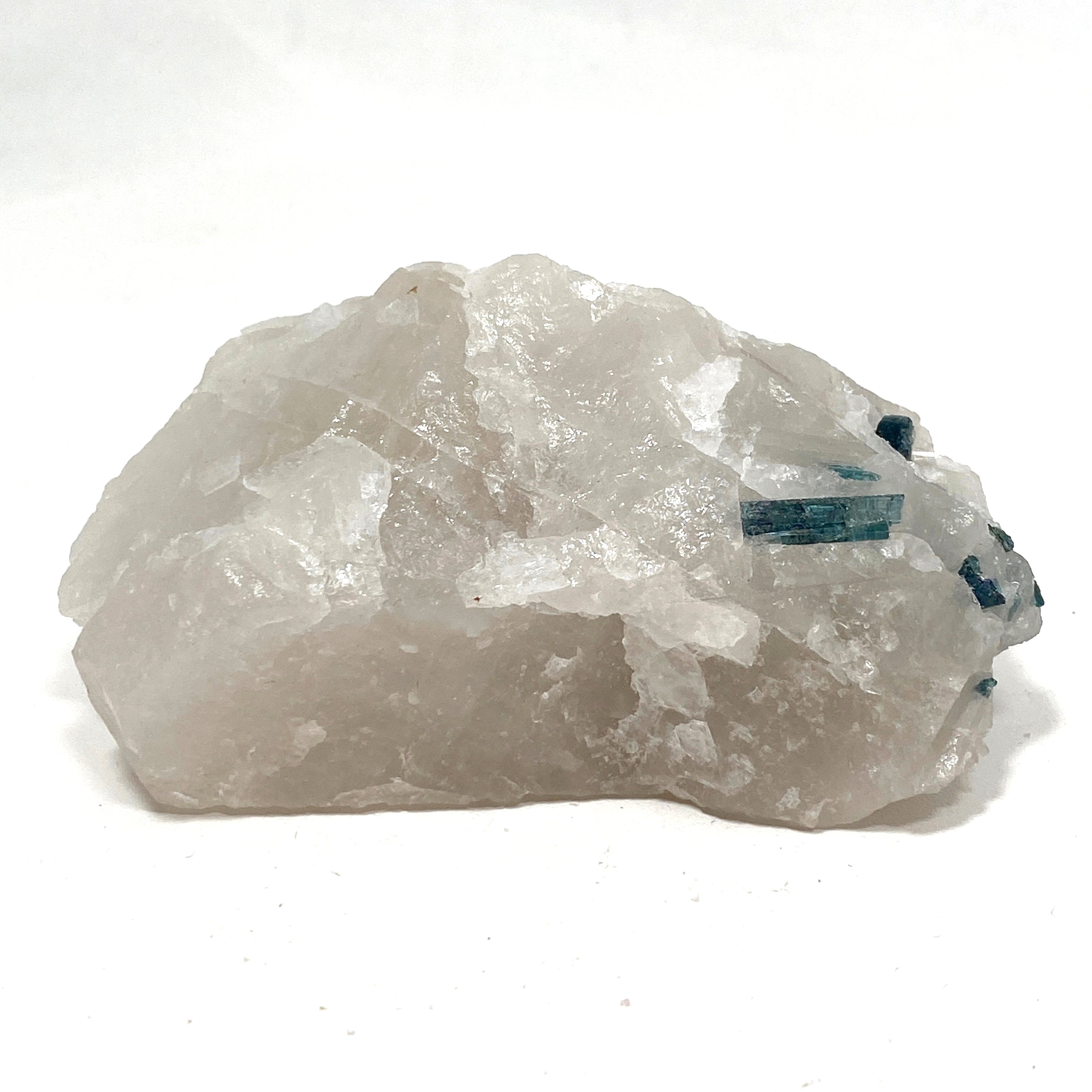Natural Green Tourmaline on Quartz Crystal - Healing Stone for Meditation & Energy Work - GTQ02 - Perfect for Home Decor, Jewelry Making & Spiritual Practices