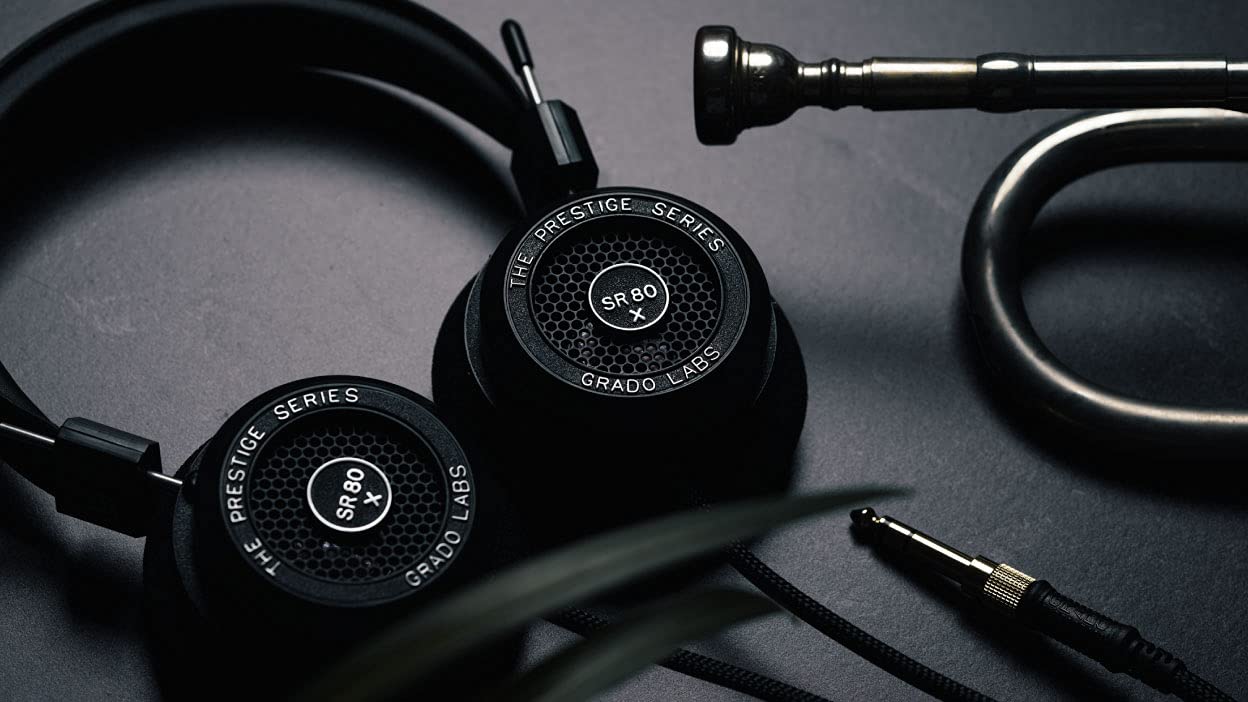 GRADO SR80x Prestige Series Open-Back Wired Headphones - High-Fidelity Stereo Sound for Audiophiles, Home Listening & Studio Monitoring