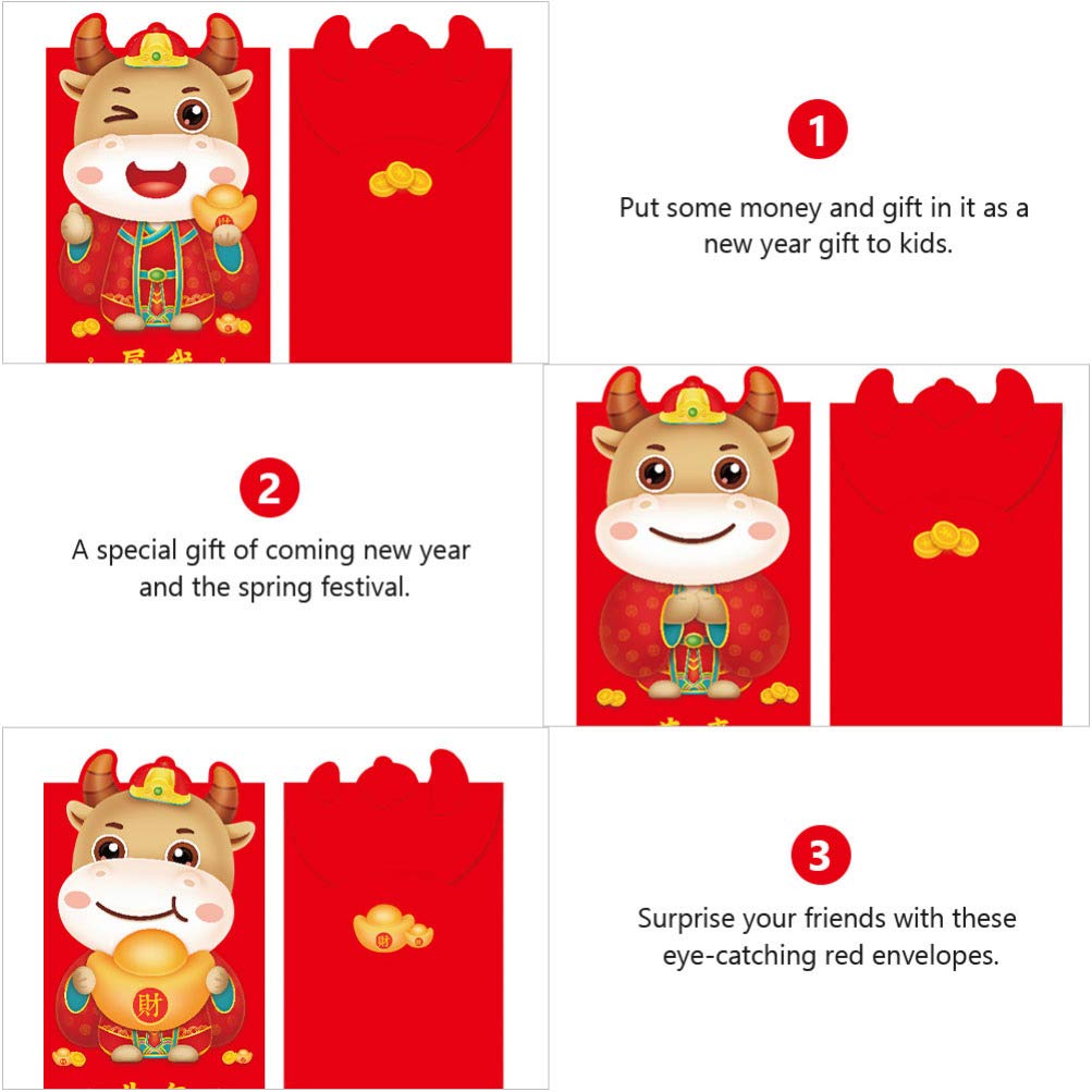 ABOOFAN Chinese New Year Red Envelopes - 12pcs Lucky Money Pockets for Lunar New Year, Spring Festival & Celebrations | Perfect for Gifting, Weddings, Birthdays & Good Fortune Wishes