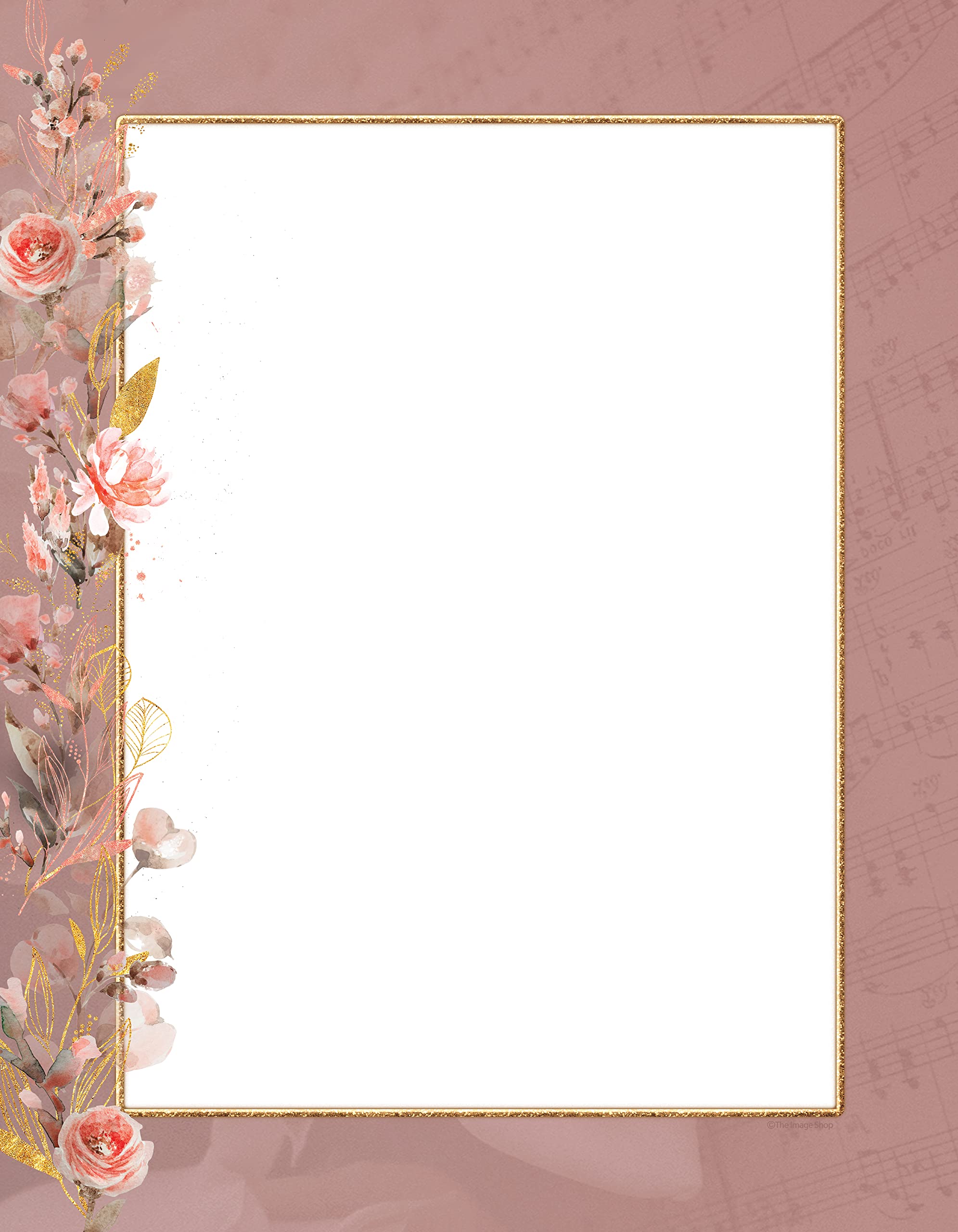 Premium Rose Melody Letterhead Paper - 25 Sheets for Laser & Inkjet Printers - Elegant Stationery for Wedding Invitations, Business Correspondence & Special Occasions
