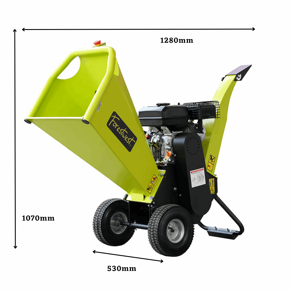 Forestwest 100MM Wood Chipper Shredder - 7HP Gas Powered Garden Chipper Mulcher for Leaves, Branches & Yard Waste - Perfect for Landscaping, Gardening & Property Maintenance (Model BM11070)