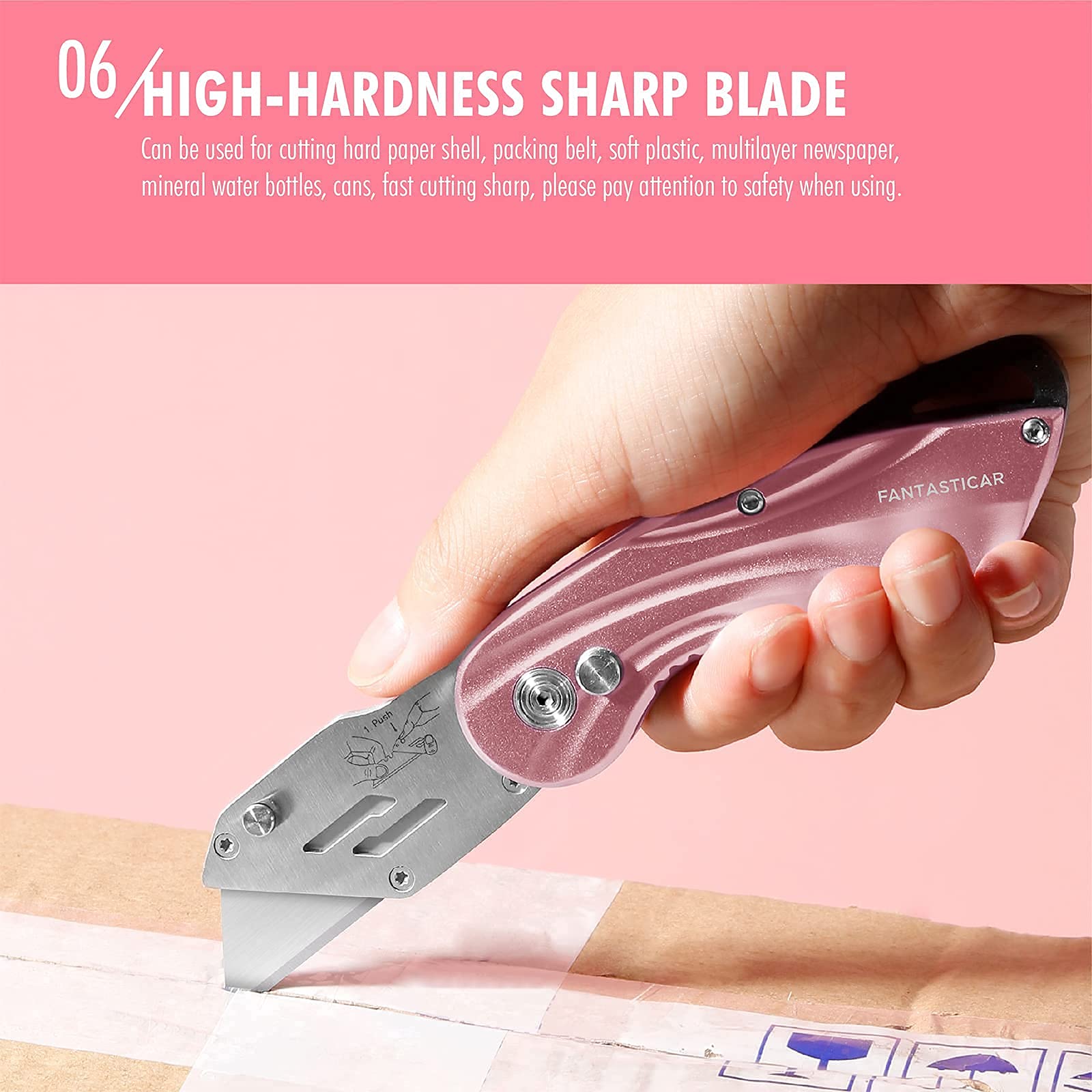 FantastiCAR Pink Craft Knife - Precision Hobby & Utility Cutter Set with Extra Blades | Ideal for DIY Projects, Scrapbooking & Art Crafts