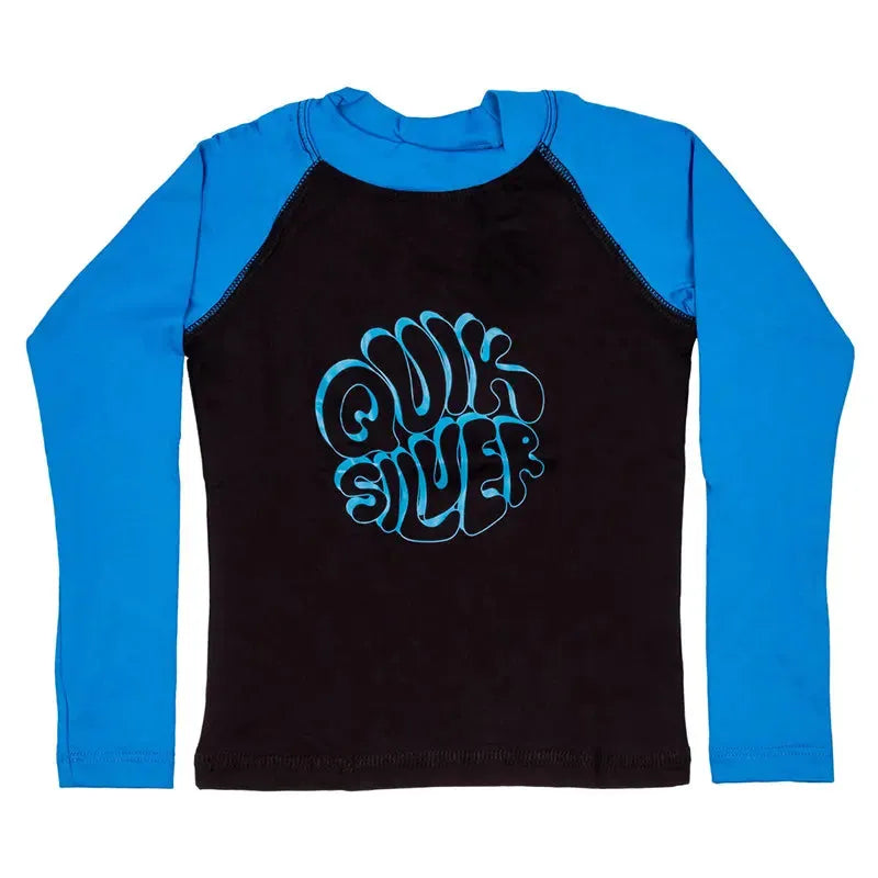 Quiksilver Bubble Trouble Kids' Swim Trunks - Lycra Board Shorts for Boys in Black & Blue - Perfect for Beach, Pool & Summer Water Activities