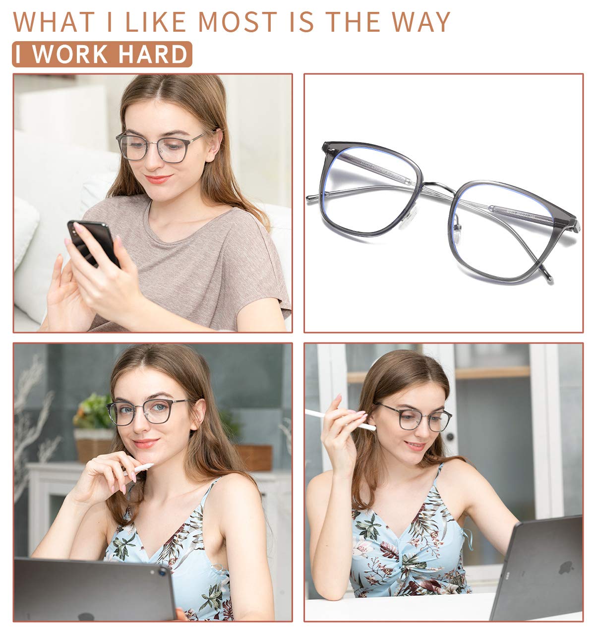 DUCO Blue Light Blocking Glasses for Women & Men - Computer & Gaming Eyewear