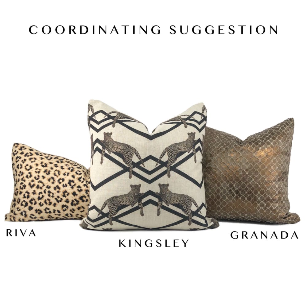 Kingsley Black Beige Leopard Print Pillow Cover - Stylish Decorative Throw Pillow Case for Sofa, Bed & Home Decor