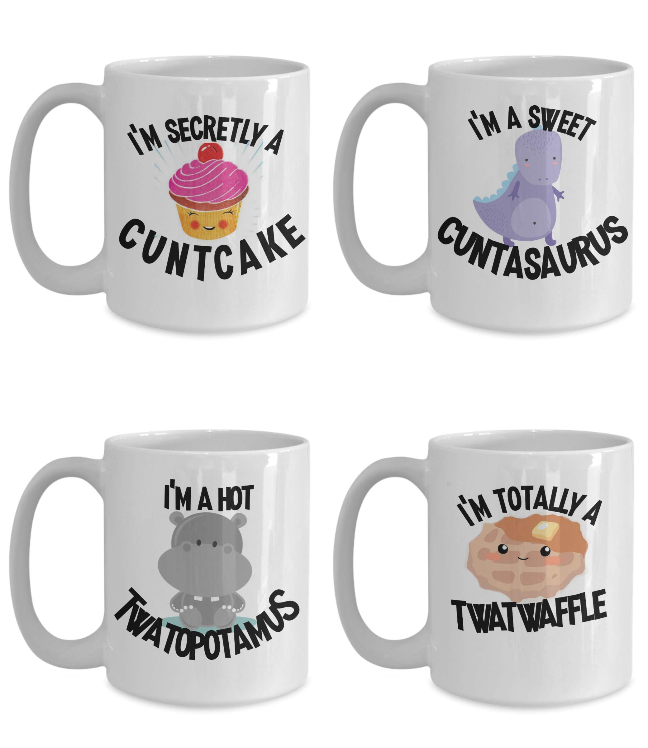 Funny Coffee Mug Set - Best Friend Birthday Gifts for Women, Cute Tea & Coffee Cups with Humorous Design - Perfect for Office, Home Use or Gift Giving