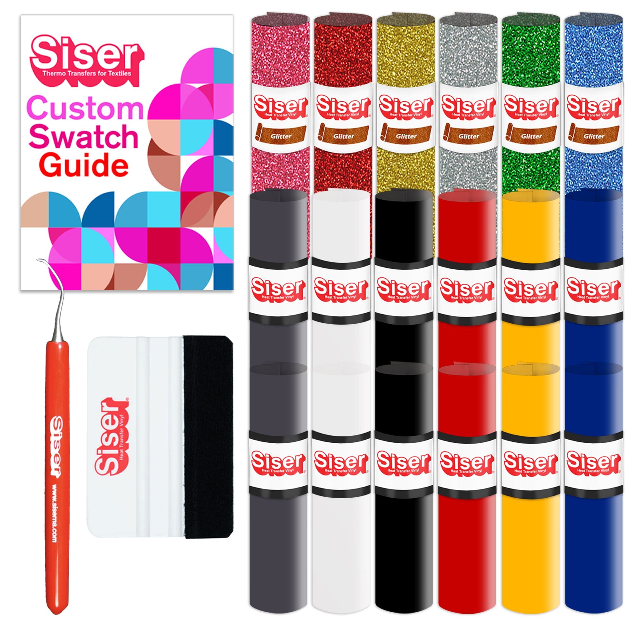 Siser Juliet Deluxe Easyweed Heat Transfer Vinyl (HTV) Bundle - DIY T-Shirt, Hoodie & Apparel Customization for Crafting & Small Business