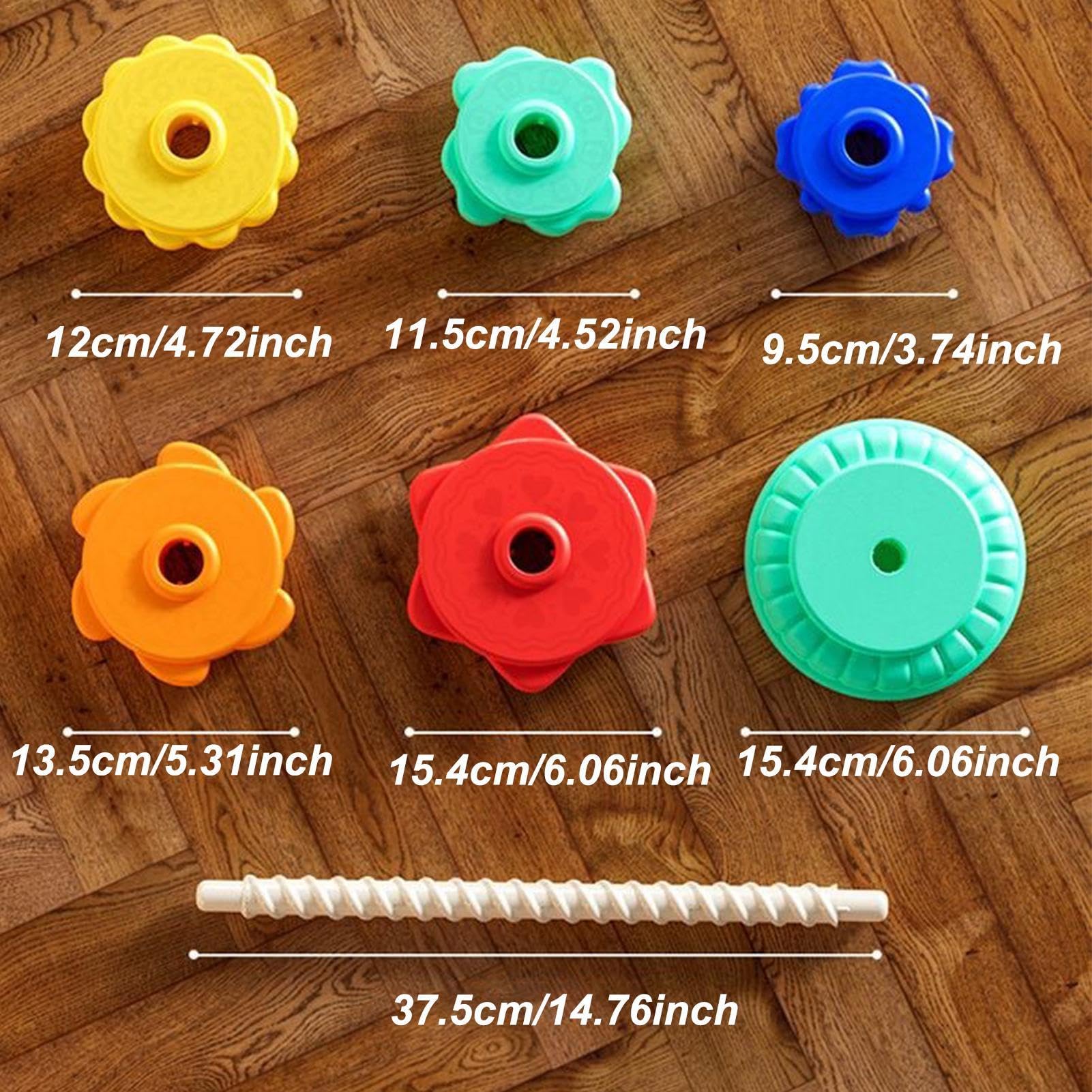 Rainbow Stacking Rings - Educational Spin Stacker Toy for Toddlers 1-3 | Sensory Learning & Motor Skills Development | Perfect for Playtime, Daycare & Early Childhood Education