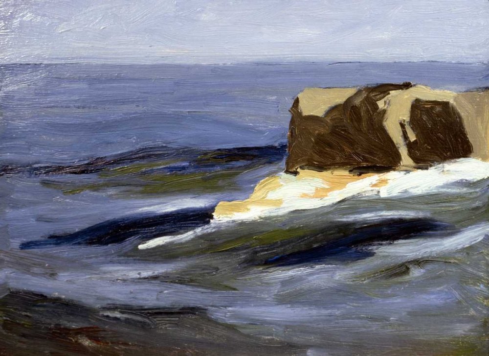 New England Seascape Art Print - Abbott Yarnall Coastal Painting - 29x40 Inch Fine Art Paper for Framing - Wall Decor for Living Room, Bedroom & Office