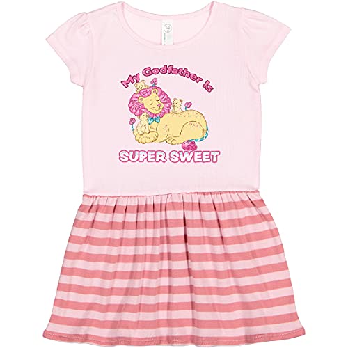My Godfather is Super Sweet Cotton Candy Lions Toddler Dress - Soft & Comfortable Girls' Outfit for Birthday Parties, Family Photos & Special Occasions