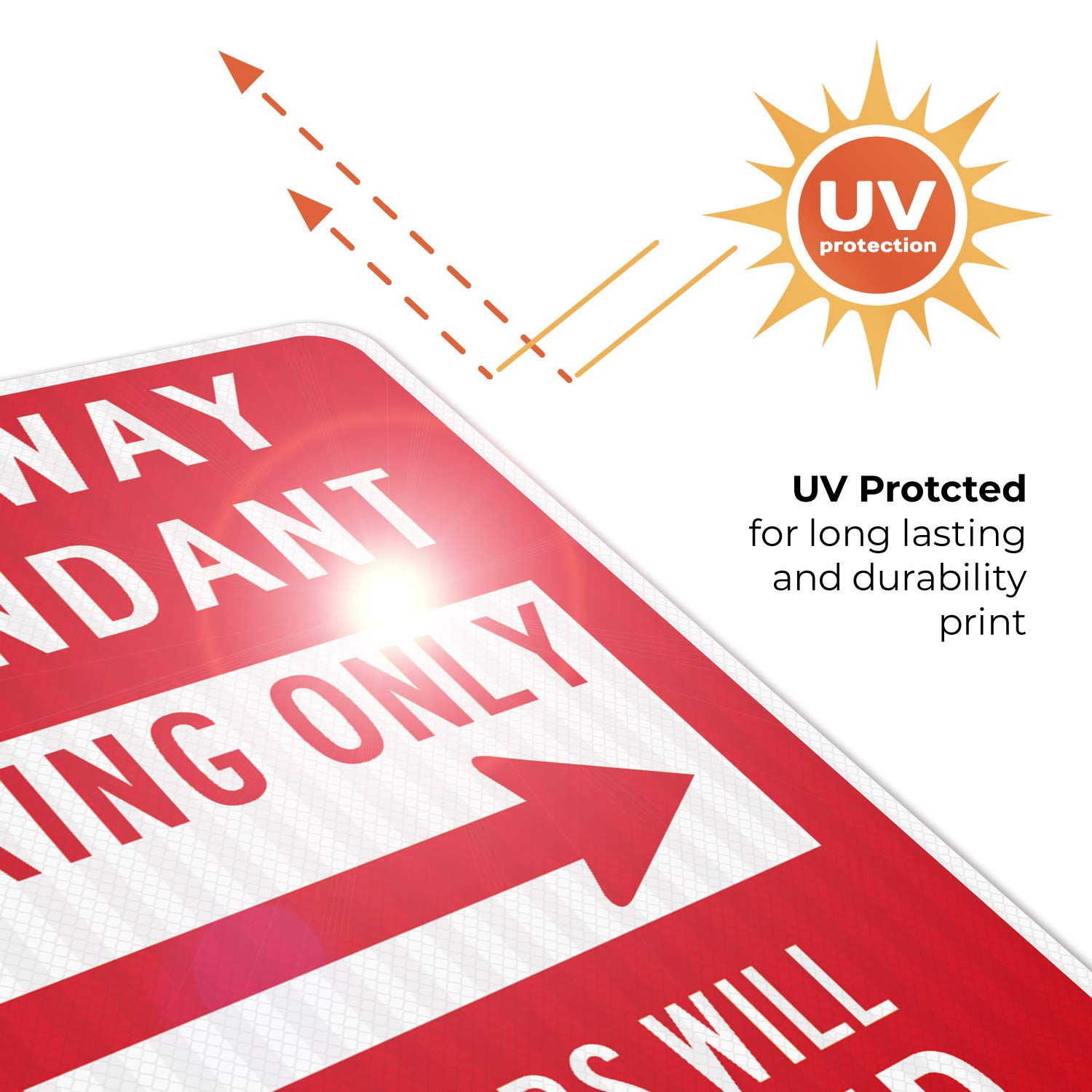 3M EGP Reflective Aluminum Driveway Parking Sign - 24x30 Inches, Fade Resistant & Easy Mounting for Indoor/Outdoor Use | Perfect for Private Property, Business Entrances & Parking Lot Directional Signs | Made in USA