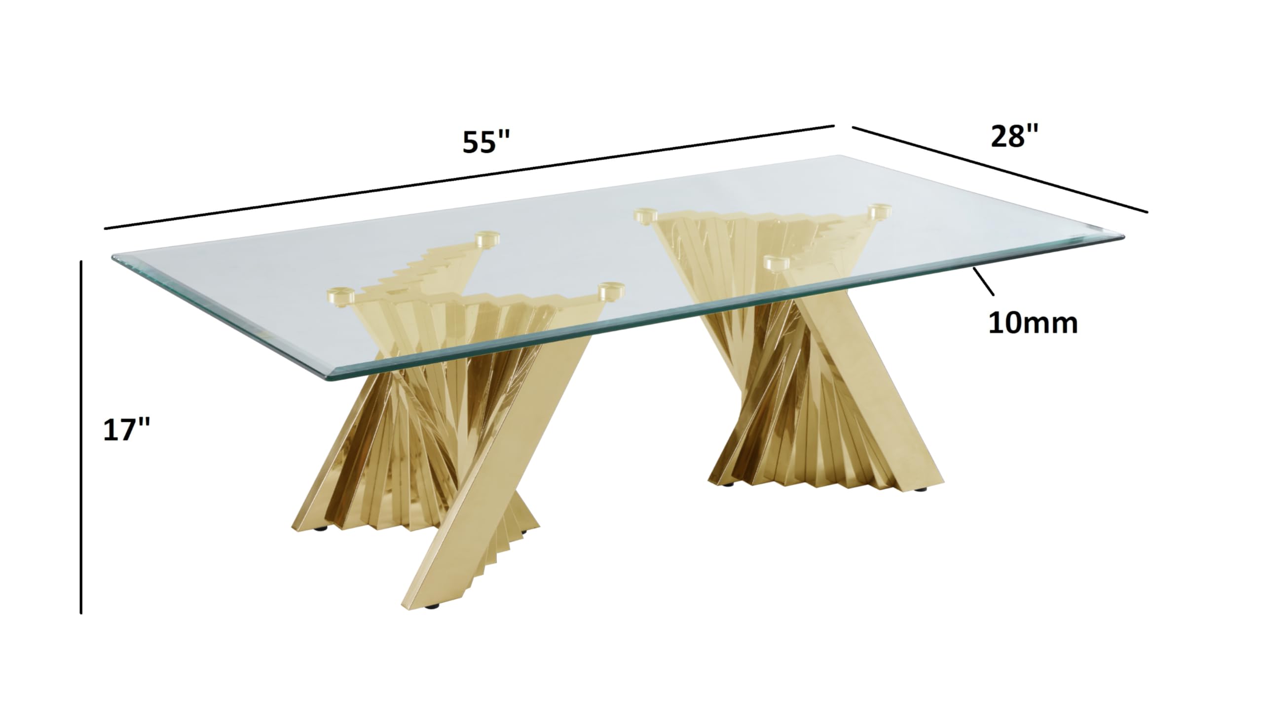 Premium CT04 Coffee Table Set in Gold - Modern Living Room Furniture for Home Decor & Entertaining