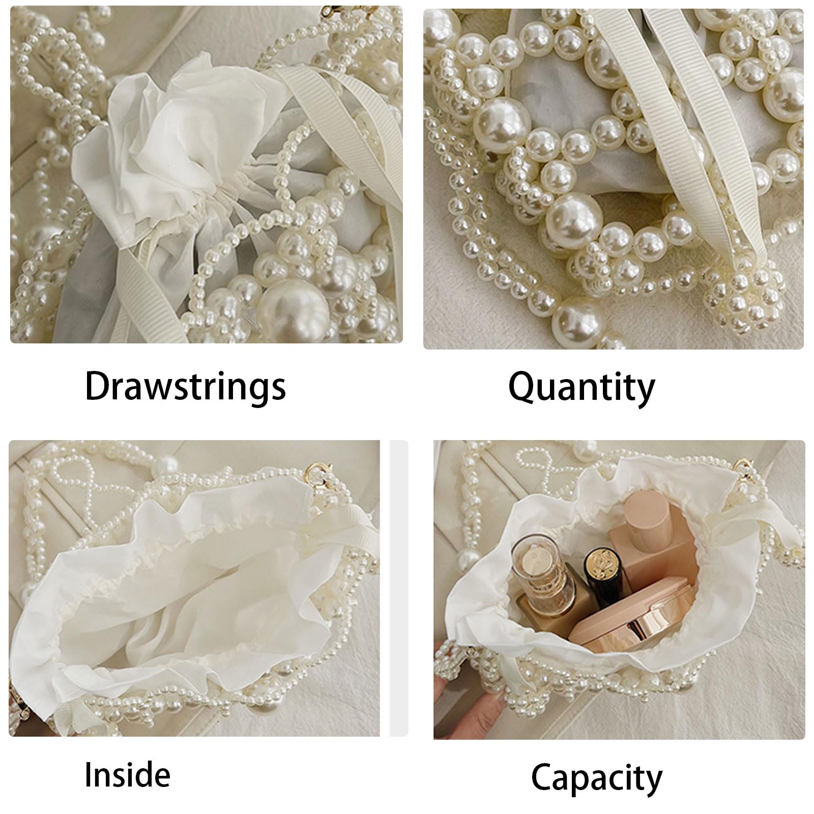 Elegant Artificial Pearl Clutch Bag - Luxury Handmade Evening Purse for Women, Perfect for Party, Wedding, Bridal & Travel | 17