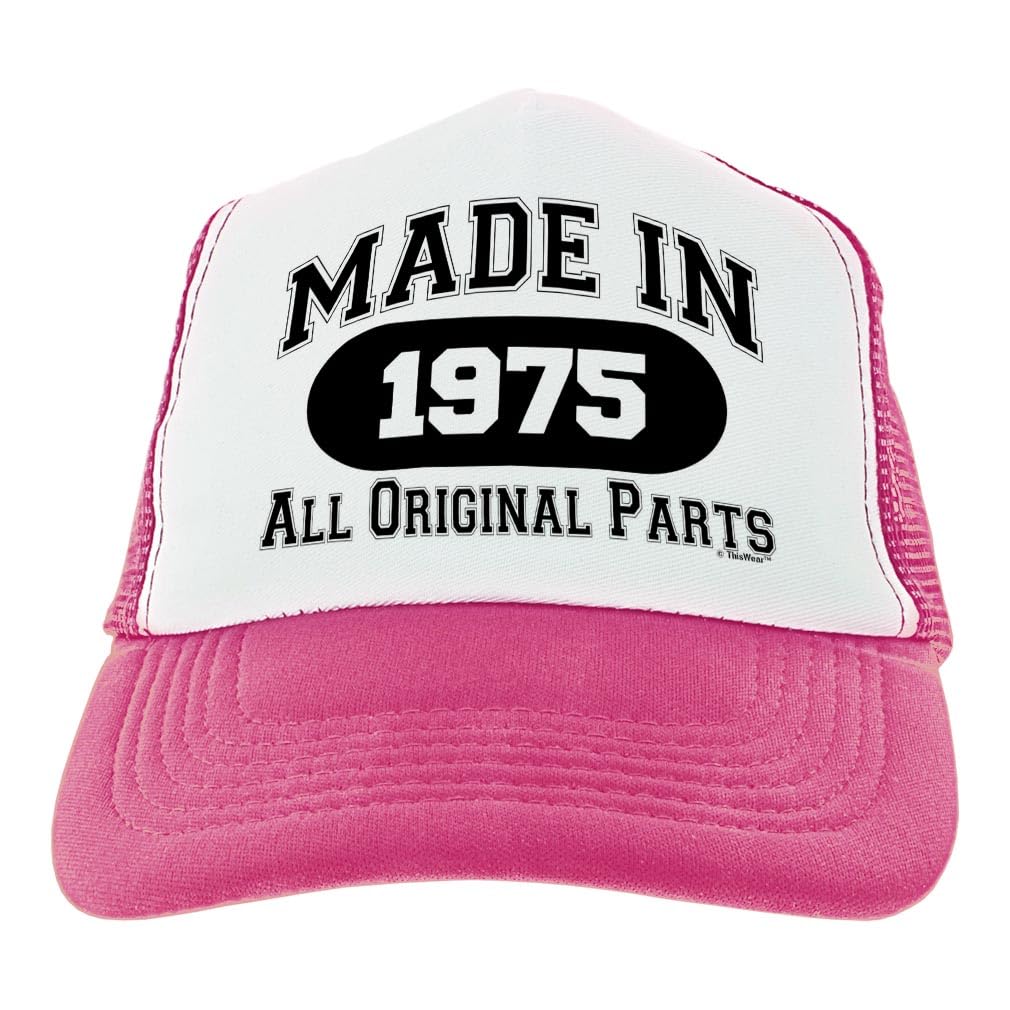 ThisWear 50th Birthday Snapback Trucker Hat - Milestone Year Celebration Cap for Men & Women | Perfect for Birthday Parties, Gifts & Special Occasions