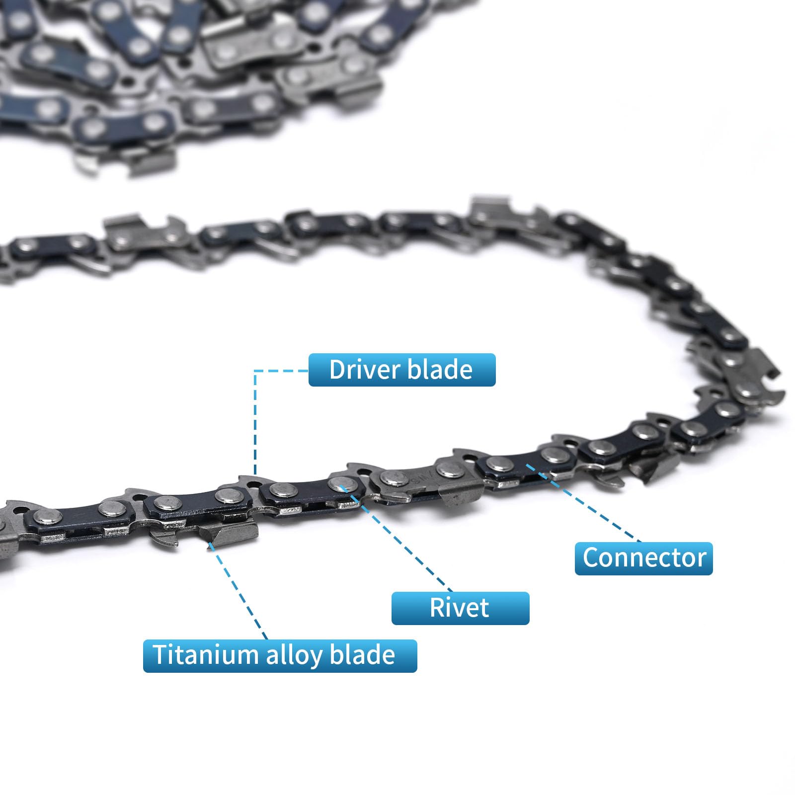 Vkinman 4-Pack 14-Inch Chainsaw Chains - 3/8