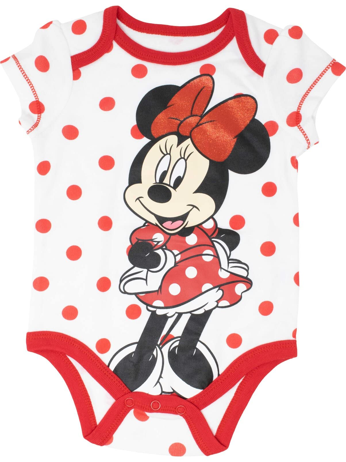 Disney Baby Girls' Minnie Mouse 5-Pack Bodysuits - Soft Cotton Onesies for Infants & Toddlers - Perfect for Playtime, Daycare & Family Outfits