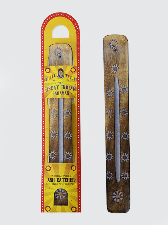Namaste Wooden Incense Holder with Floral Design - Perfect for Yoga, Meditation & Home Decor
