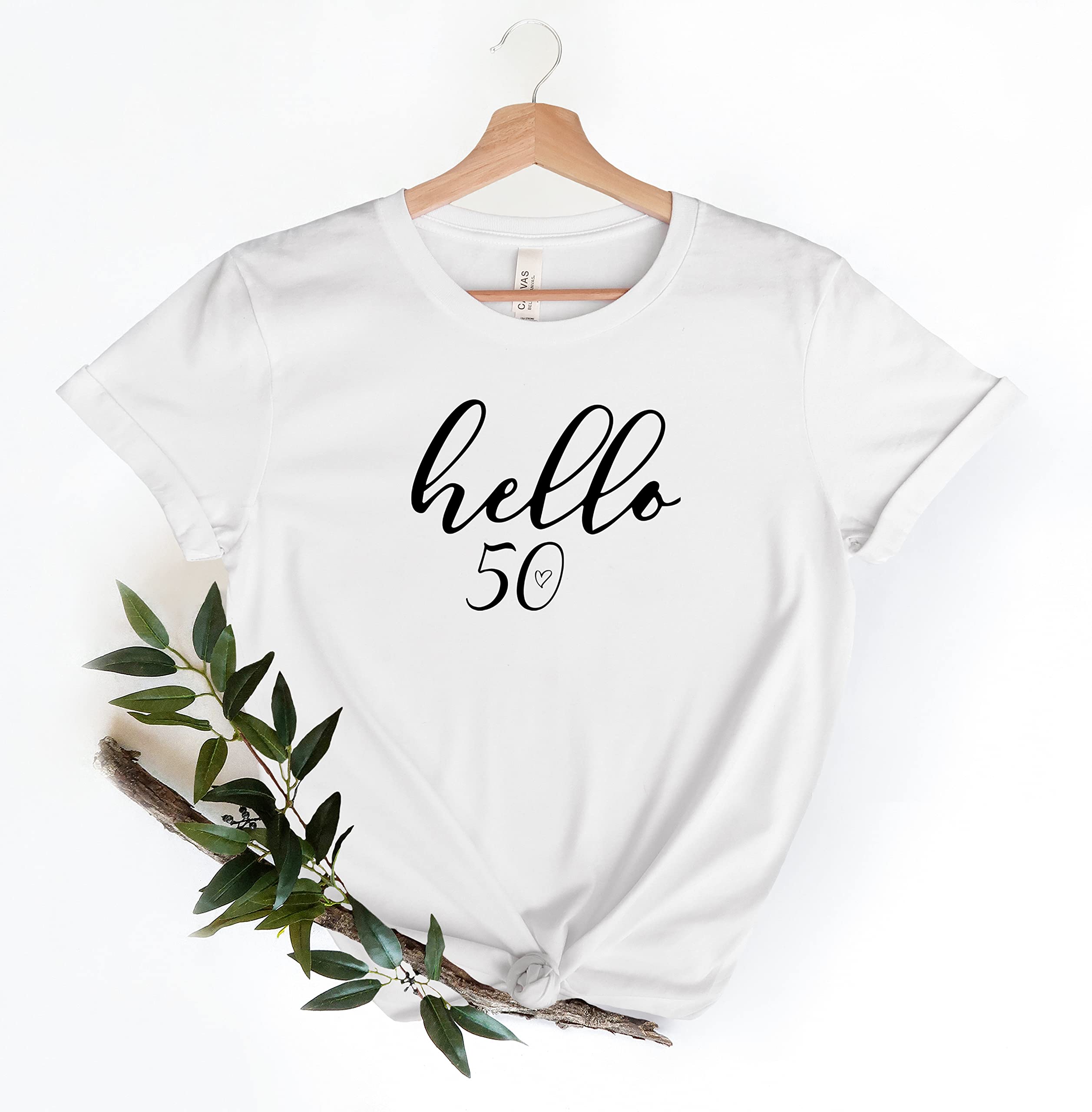 50th Birthday Shirt for Women & Men - Funny Hello 50 T-Shirt - Perfect 50th Birthday Gift Idea - Great for Birthday Parties & Celebrations