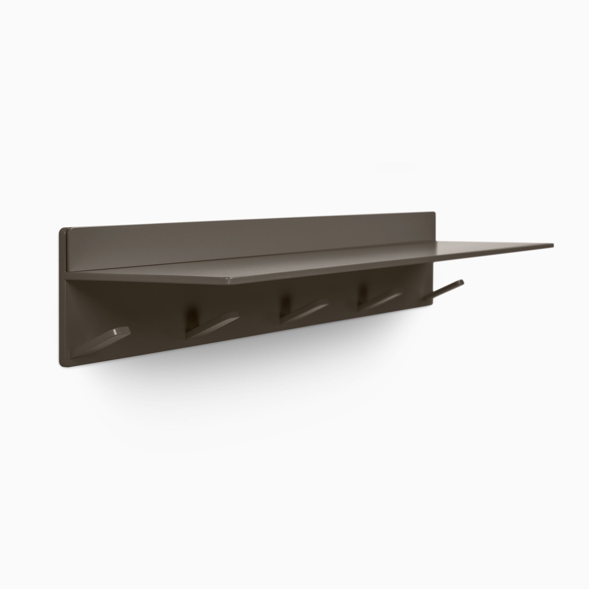 Tromso Steel Floating Shelf & Coat Rack - Modern Wall Mounted Storage for Entryway, Living Room, Bedroom | Space Saving Home Organization Solution