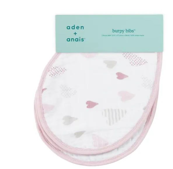 Aden & Anais Baby Bibs Oversized 57x28cm, 2-Pack - Soft & Absorbent for Feeding, Drool Control & Mess-Free Mealtime