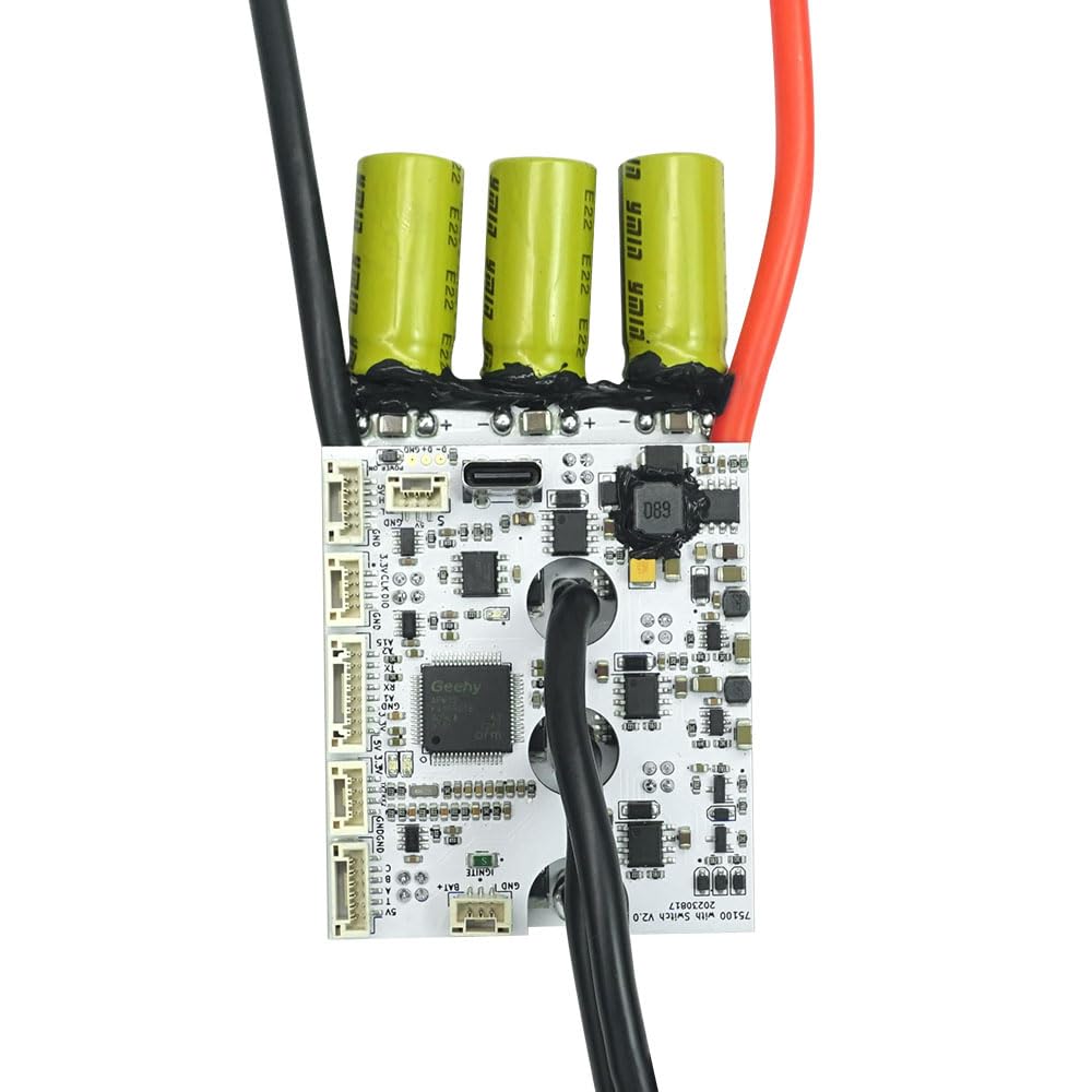 FLIPSKY 75100 V2.0 VESC-Based Speed Controller for Electric Skateboard, Scooter & Ebike - Aluminum PCB with Power Switch (103x58x18.5mm, Black) - Perfect for DIY Electric Vehicle Upgrades & High-Performance Motor Control