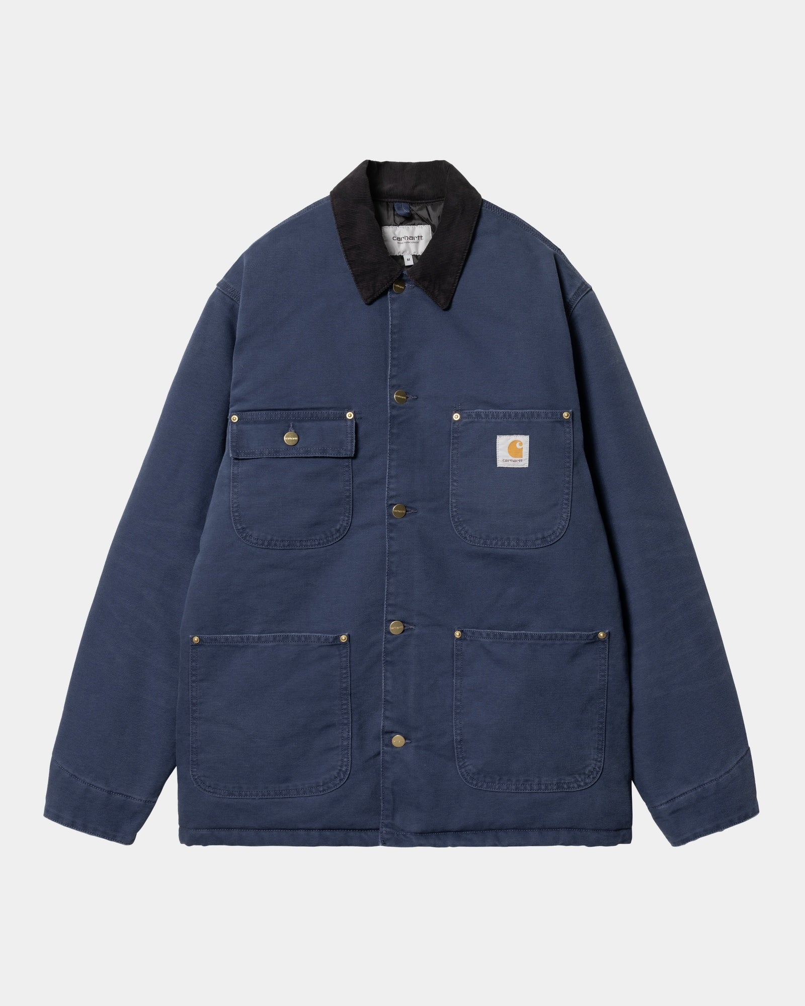 OG Chore Coat for Men - Winter Jacket in Air Force Blue & Black Aged Canvas | Vintage Workwear Style for Outdoor Activities & Casual Wear